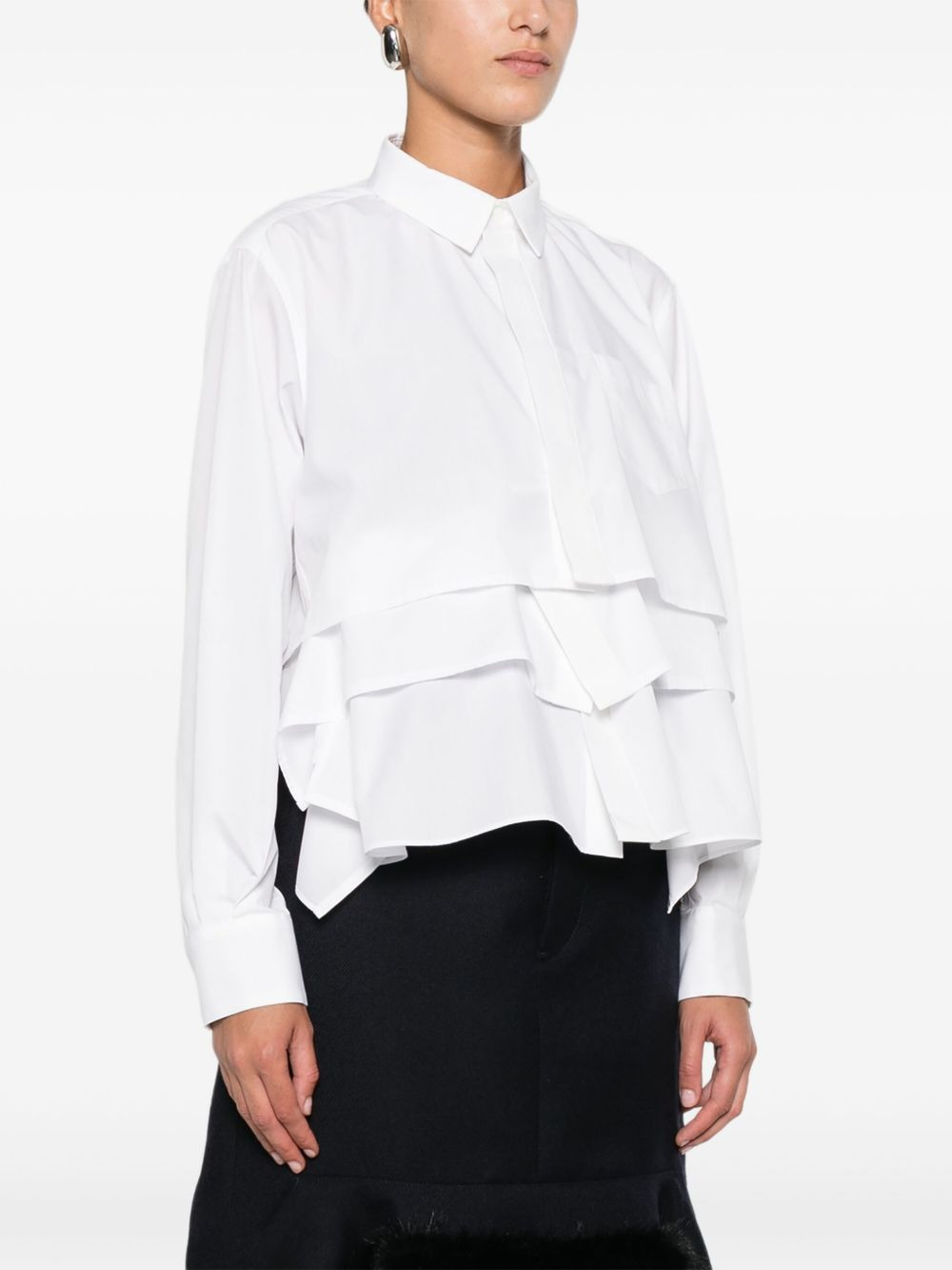 ruffled layered shirt - 3