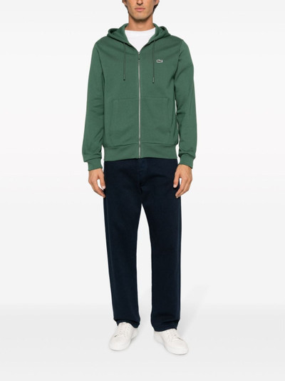 LACOSTE logo-embroidered zip-up hoodie outlook