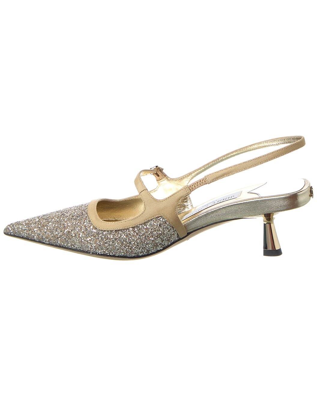 Jimmy Choo Didi 45 Glitter & Leather Slingback Pump - 2