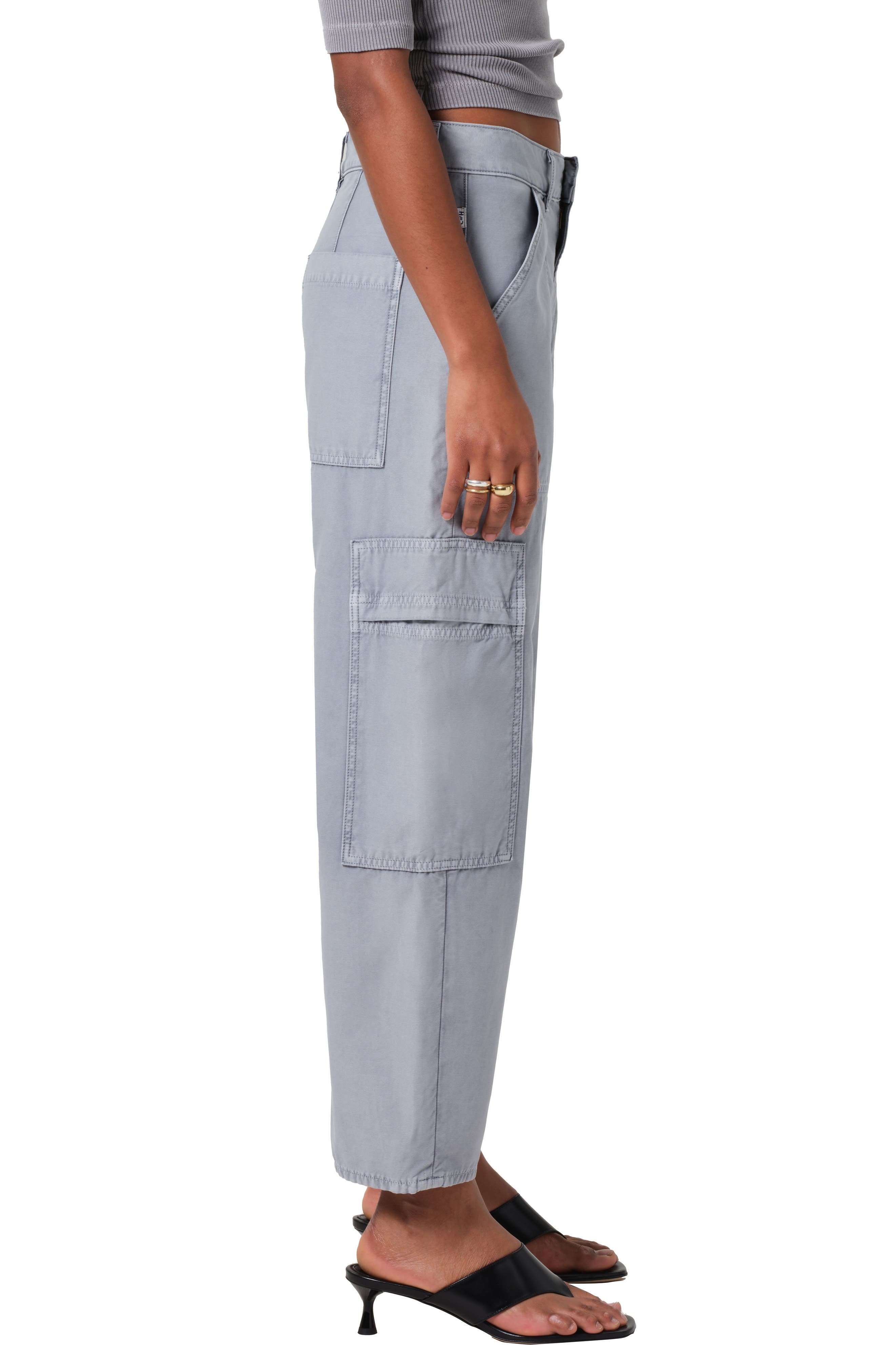 Citizens of Humanity Marcelle Low Rise Barrel Cargo Pants in Hematite (Blue) at Nordstrom - 3