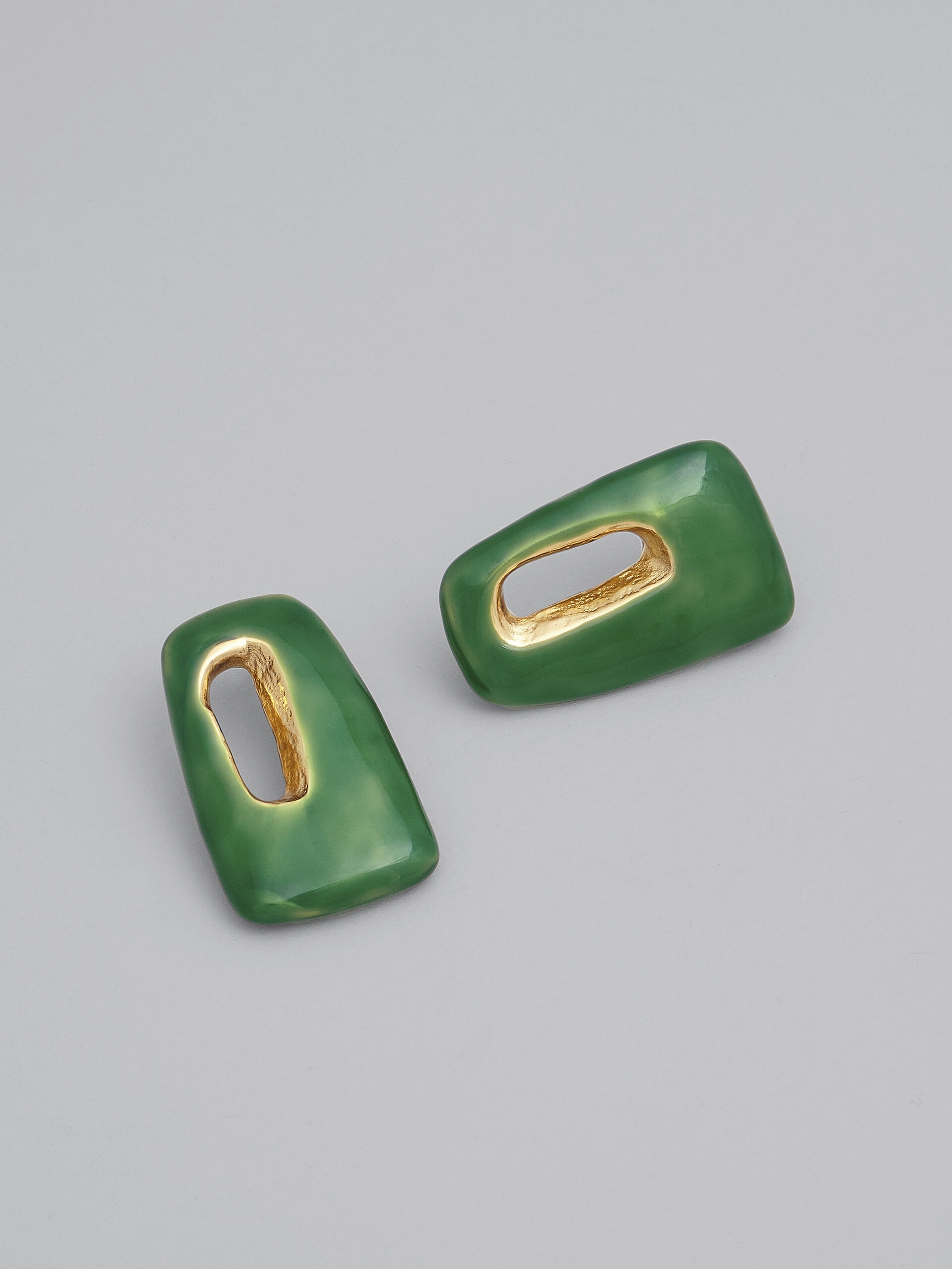 TRAPEZE GREEN EARRINGS - 4