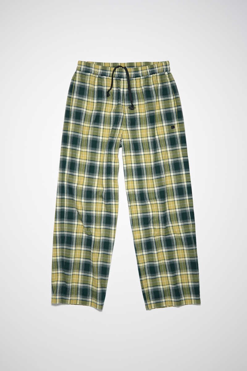 Flannel check trousers - Forest green/light green 1