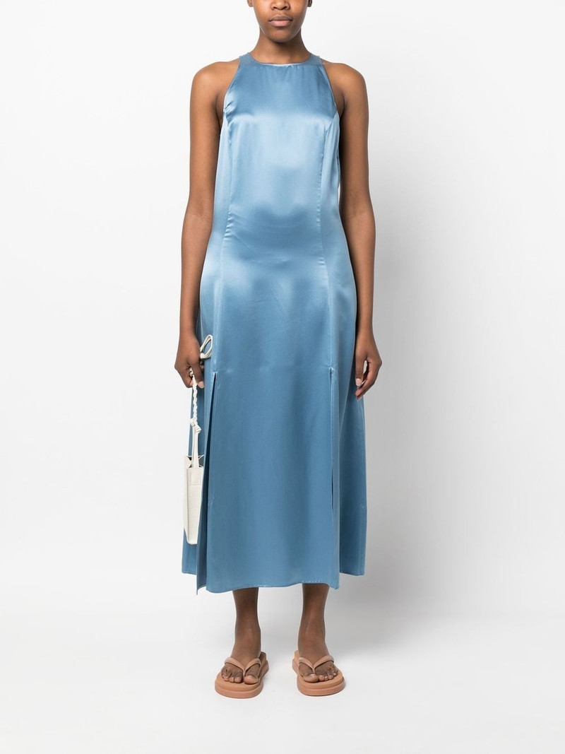 Loulou de Saison satin-finish silk midi dress outlook