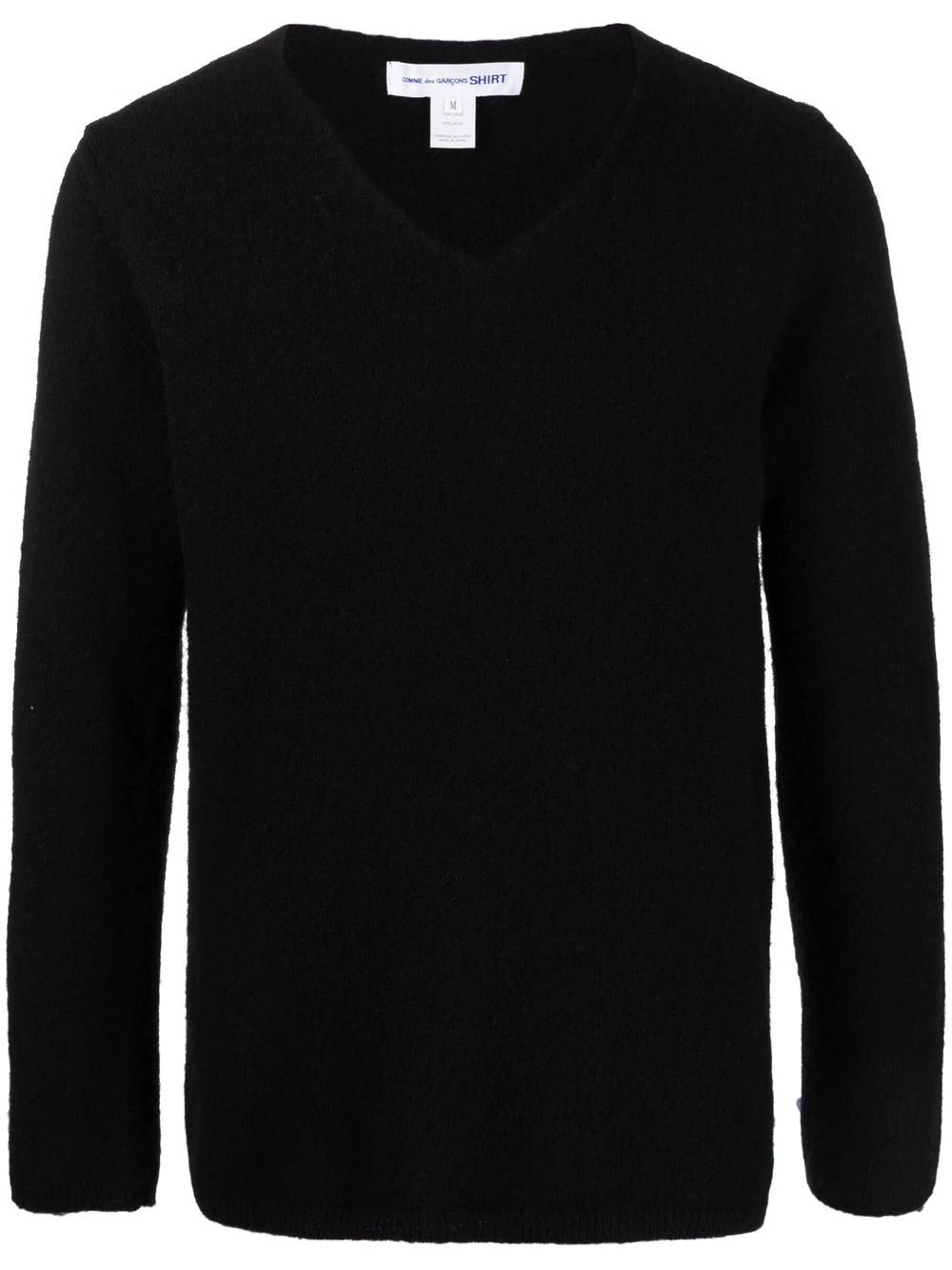 textured V-neck jumper - 1