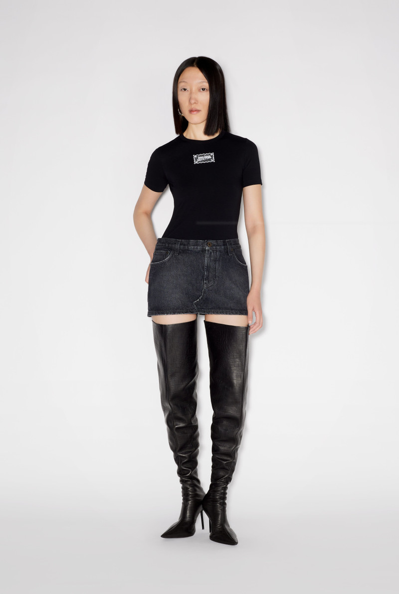 THE BLACK DENIM HAUTE JEANERIE SKIRT - 1