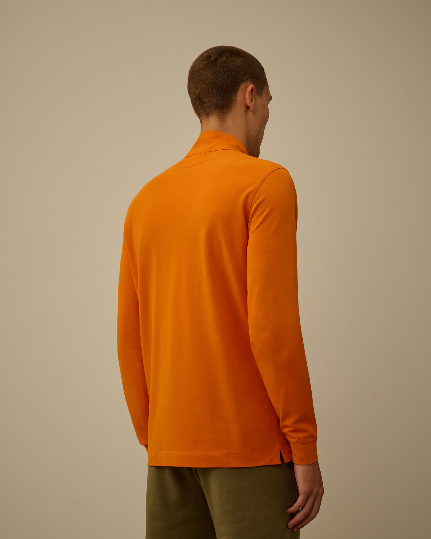 Stretch Piquet Half Zip Long Sleeve Polo - 4