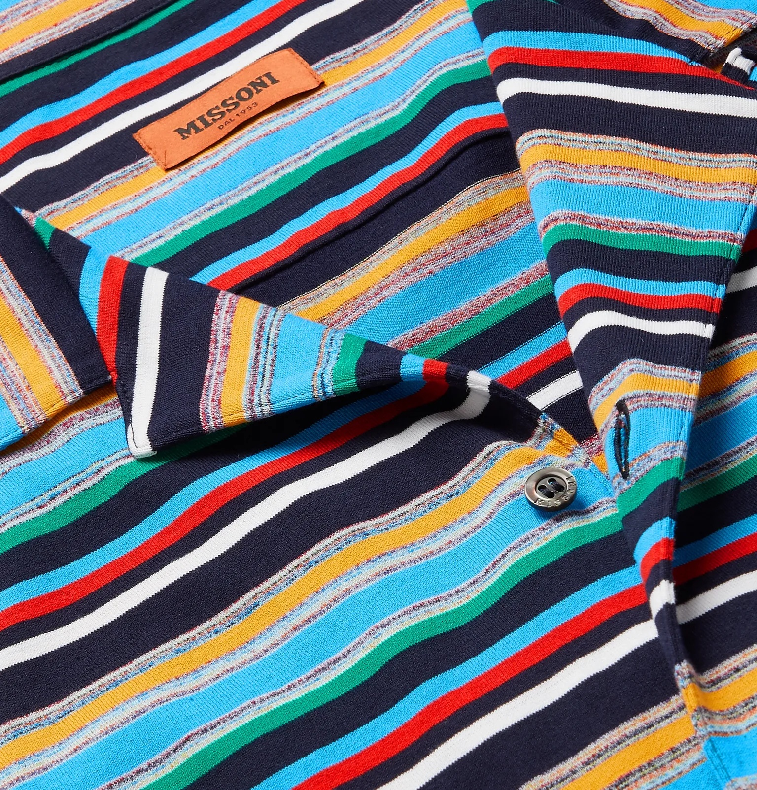 Camp-Collar Striped Cotton-Jersey Shirt - 5