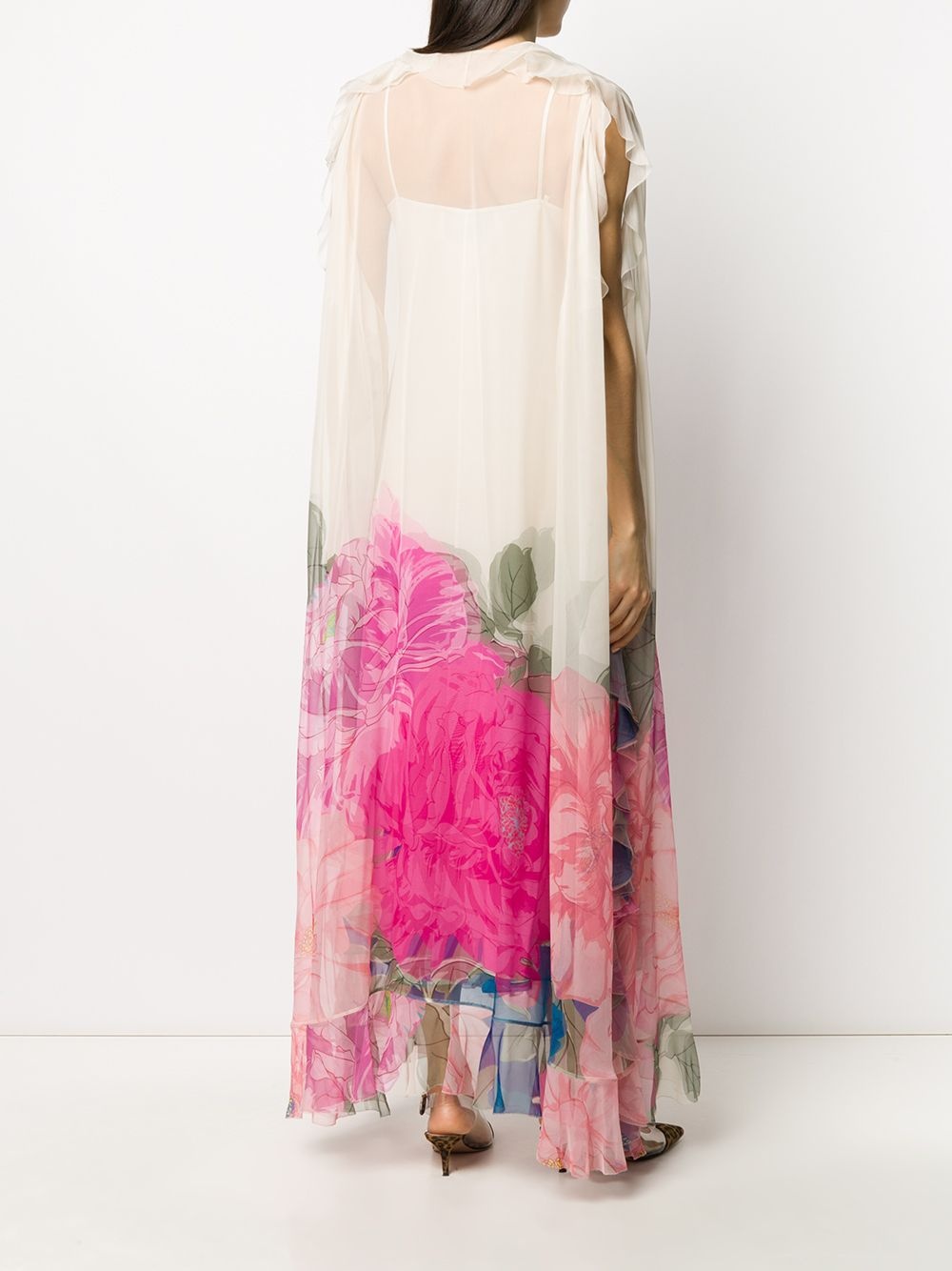 ruffled floral print gown - 4