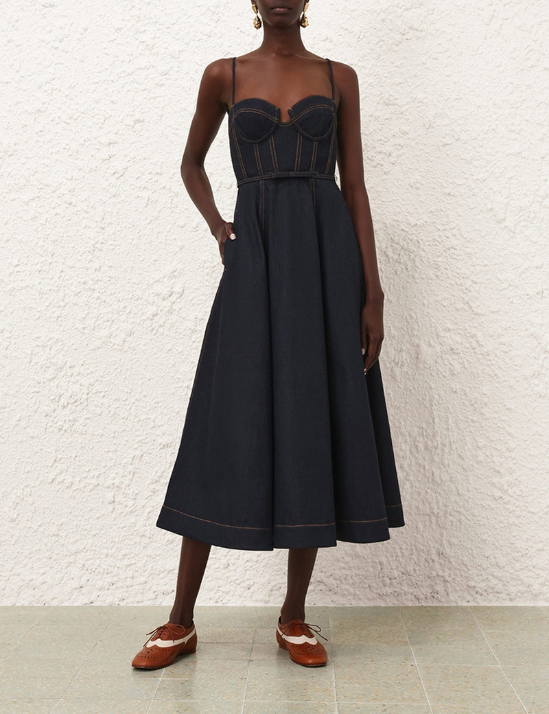 Zimmermann CRUSH DENIM CORSET DRESS outlook