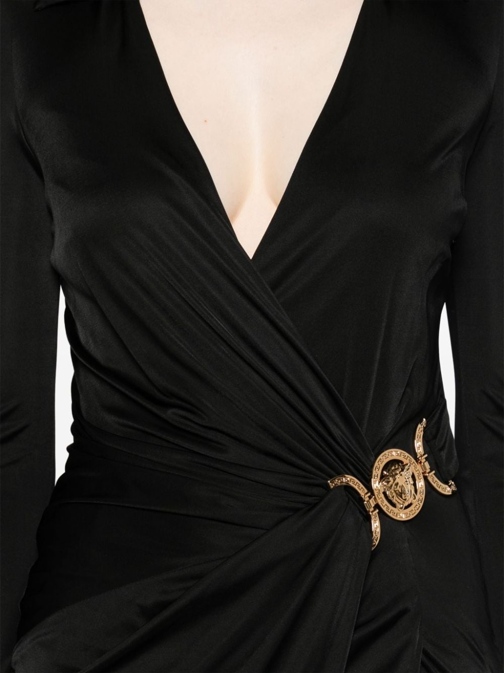 Medusa-plaque jersey midi dress - 5