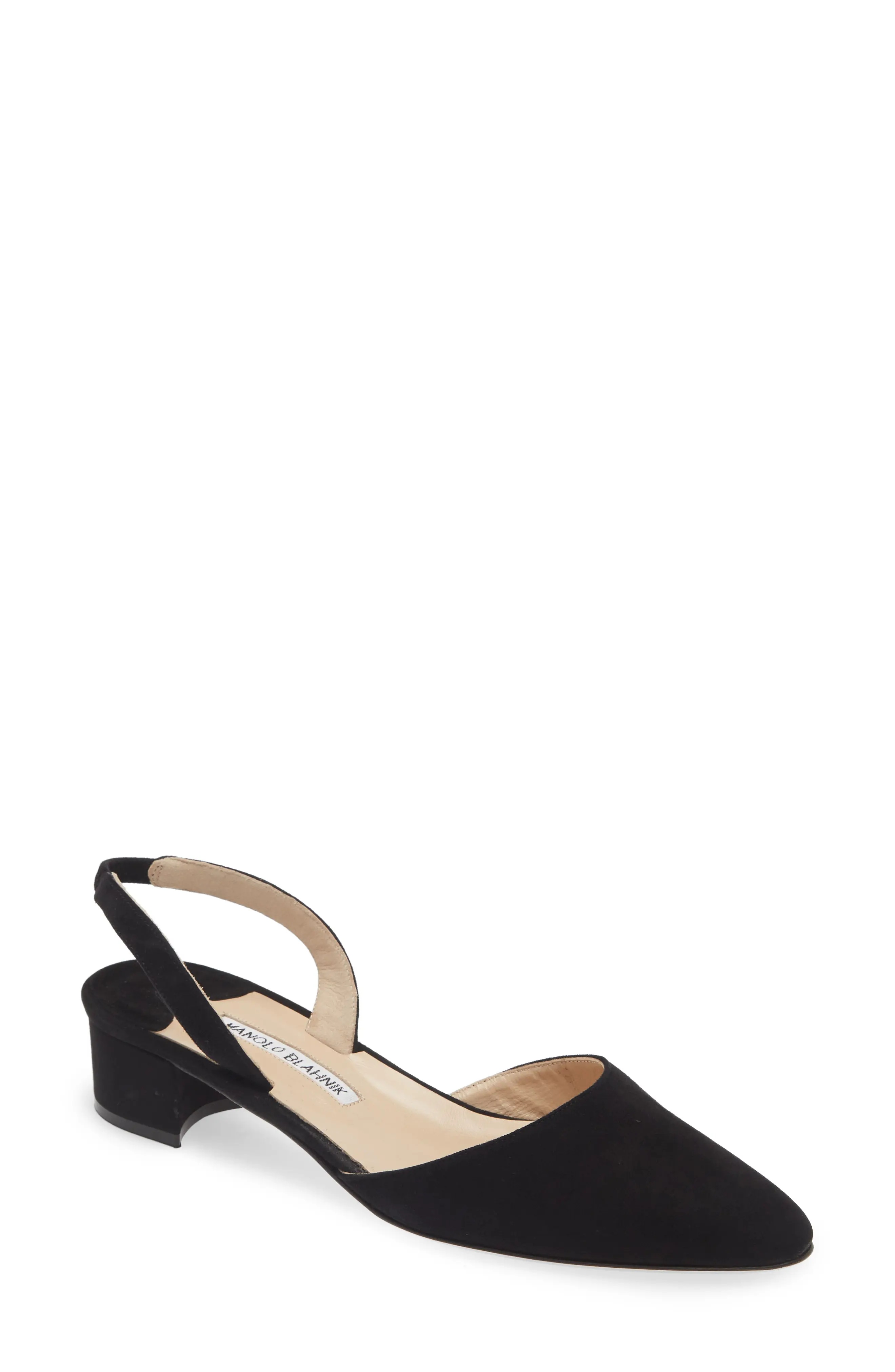 Aspro Block Heel Slingback Suede Pump - 1