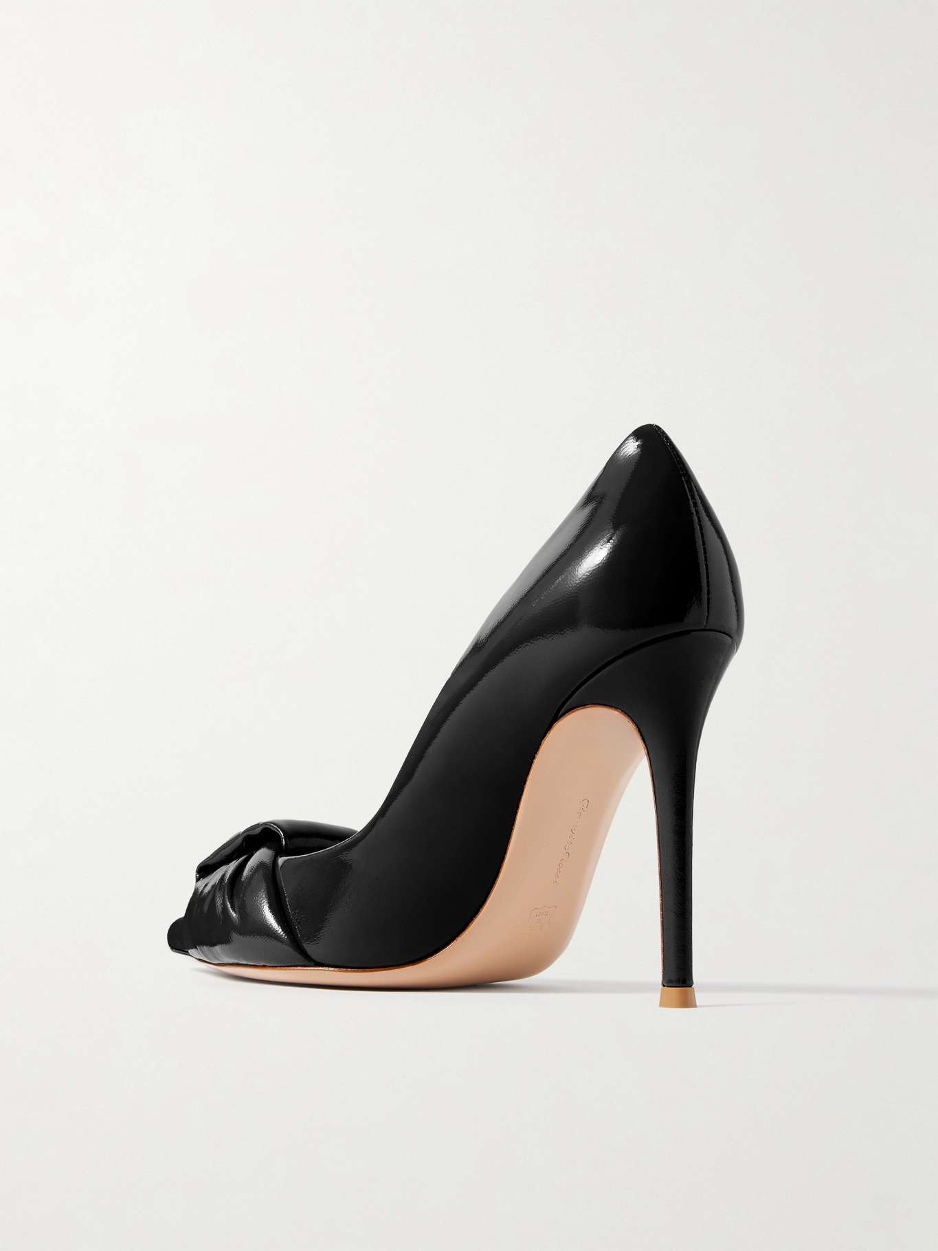 95 gathered glossed-leather pumps - 3