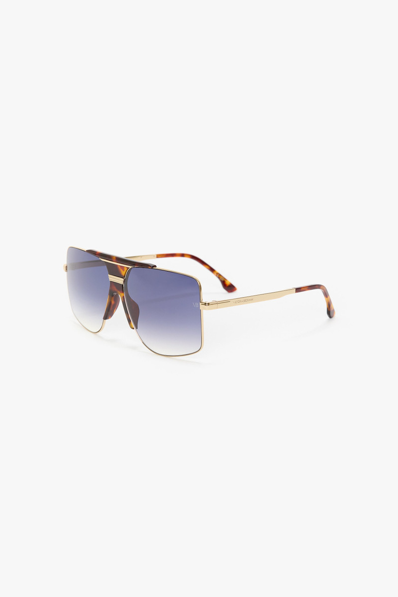 Oversized Metal And Acetate Frame In Gold Havana 3