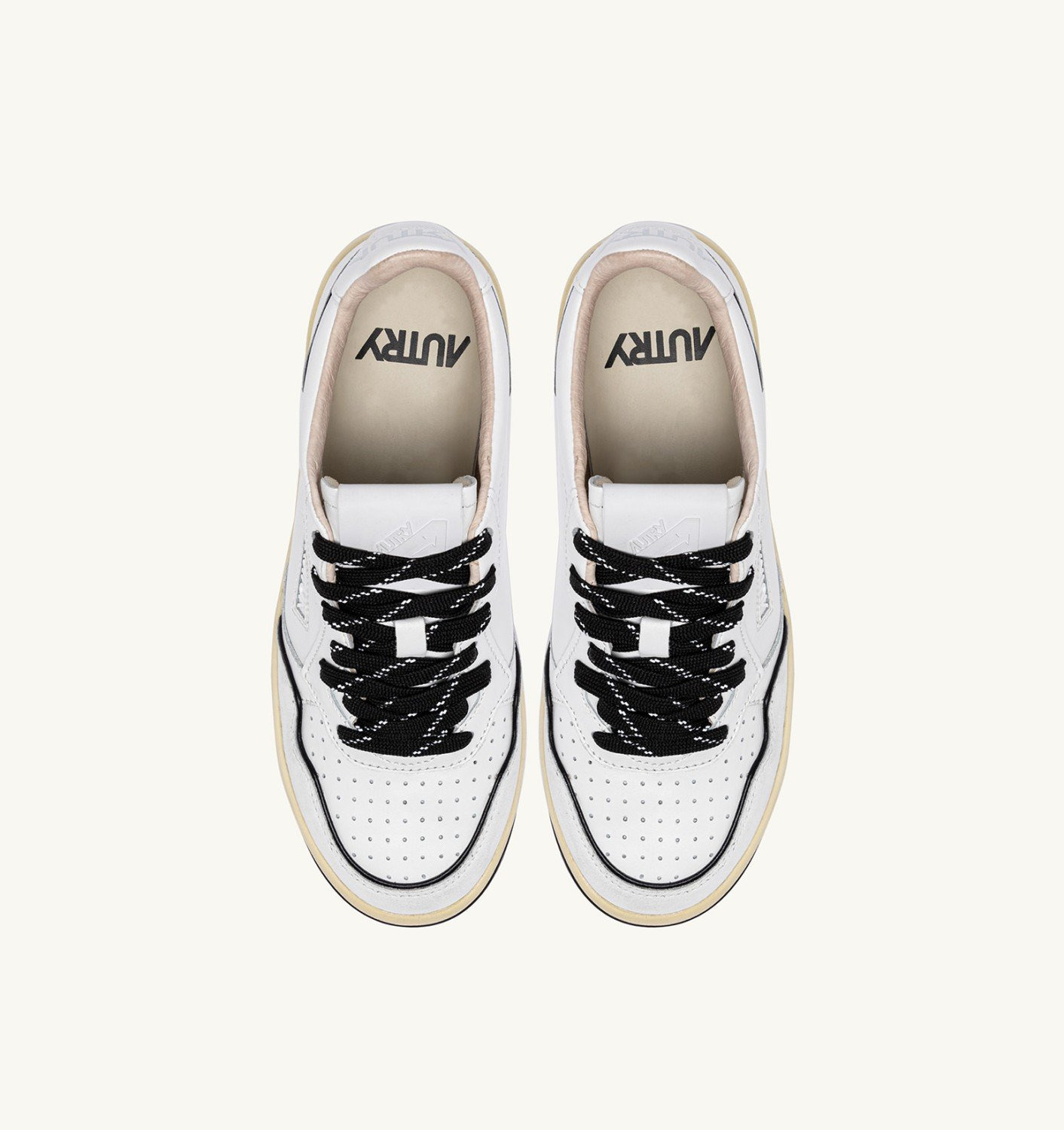 GOLF LOW SNEAKERS IN LEATHER COLOR WHITE AND BLACK - 5