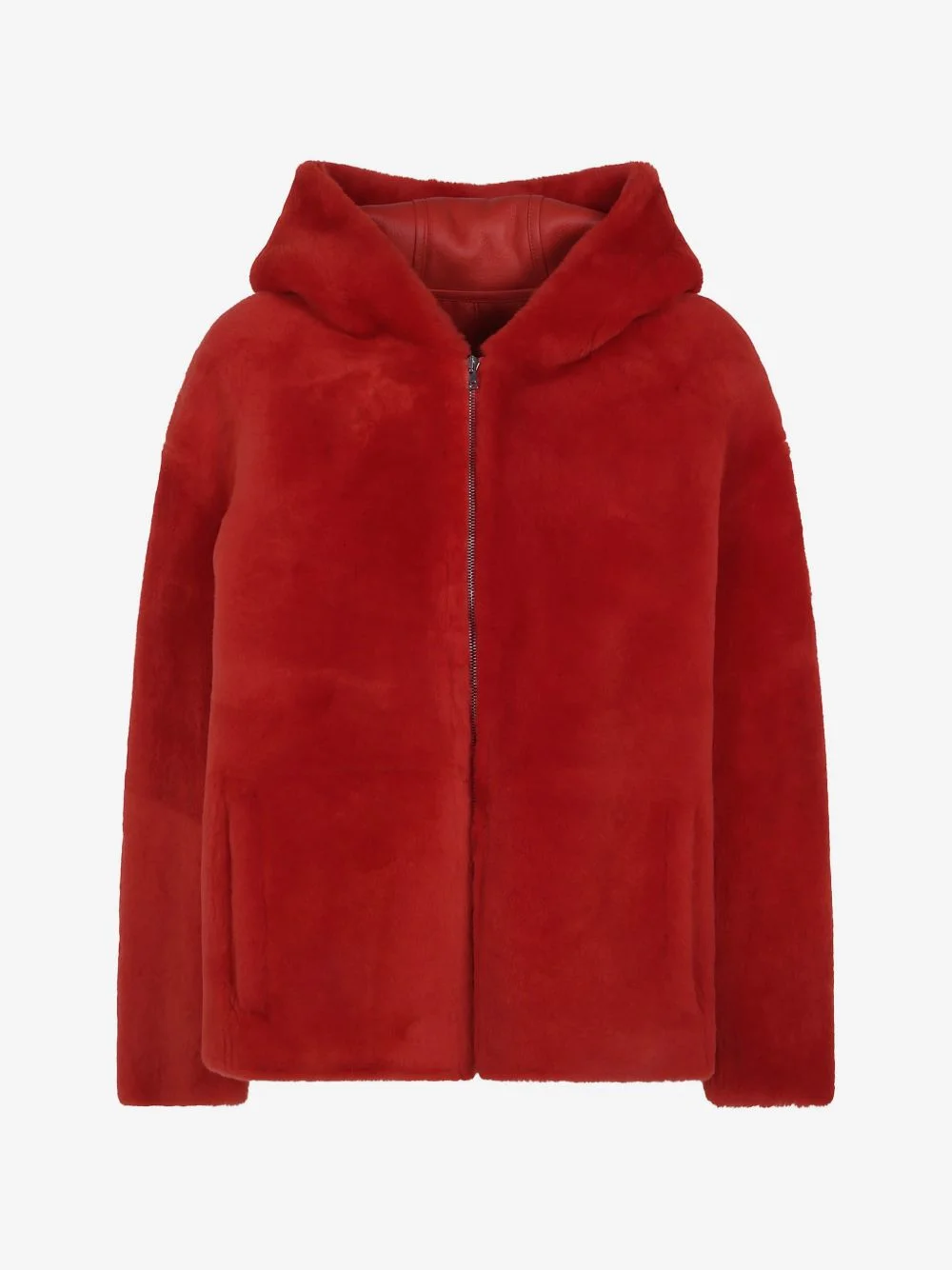 hooded shearling jacket - 1