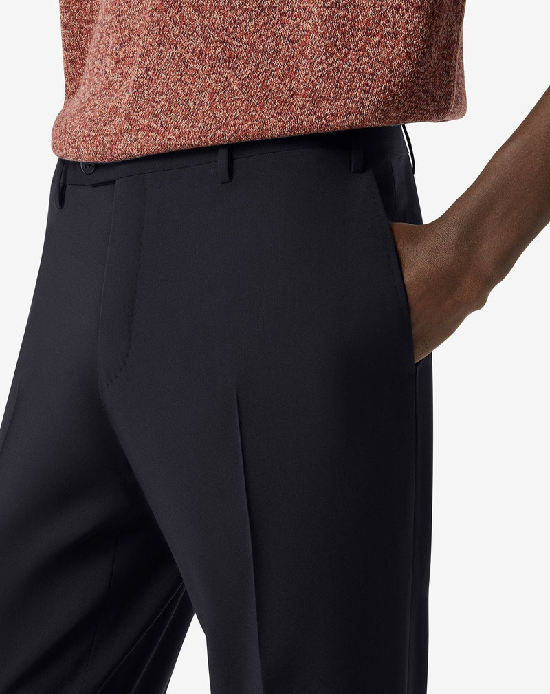 Navy blue 120's stretch wool trousers 3