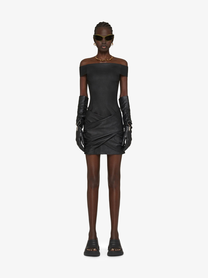 Givenchy DRAPED DRESS IN LEATHER outlook