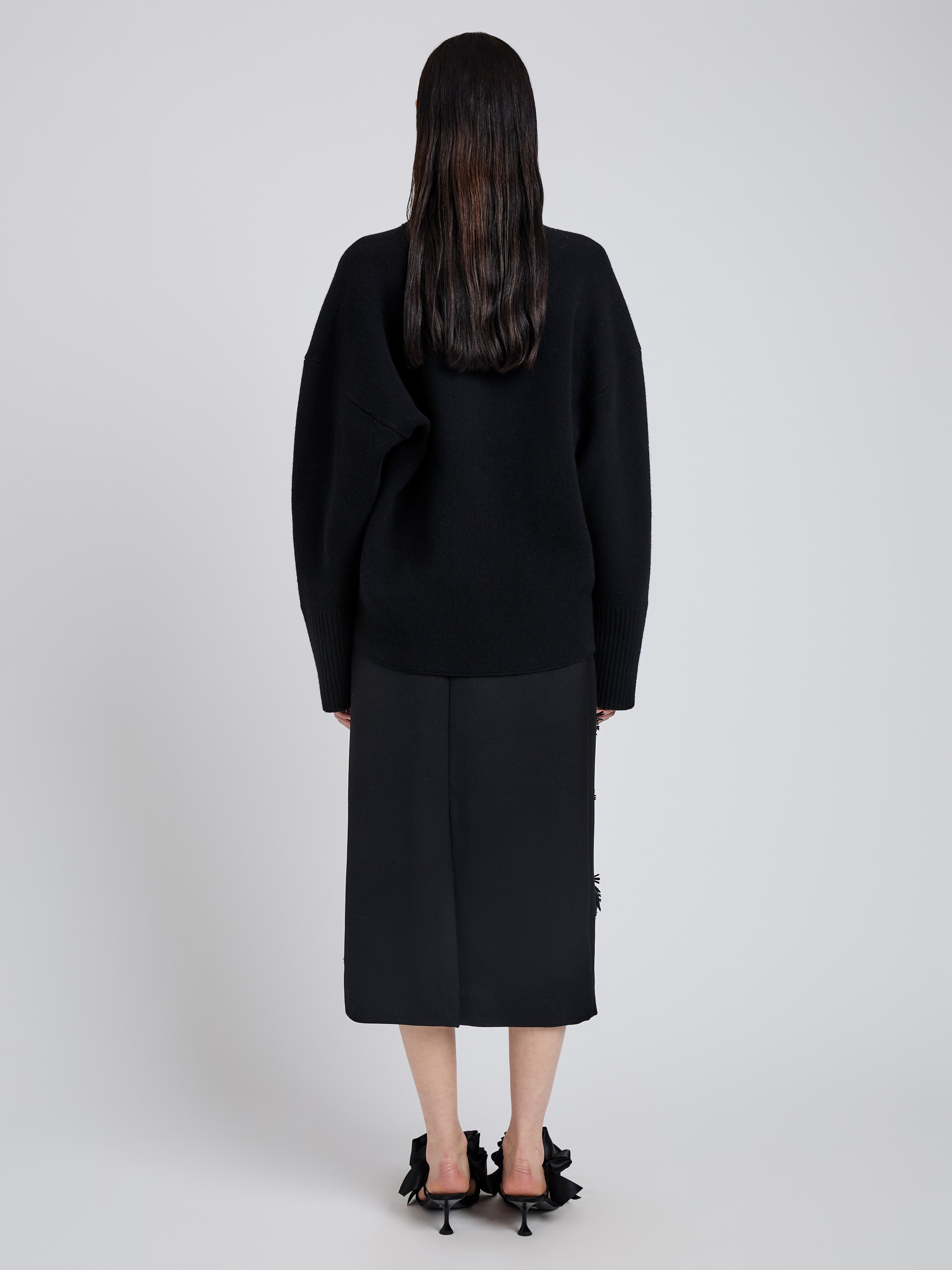 Moira Skirt in Embroidered Compact Crepe - 4