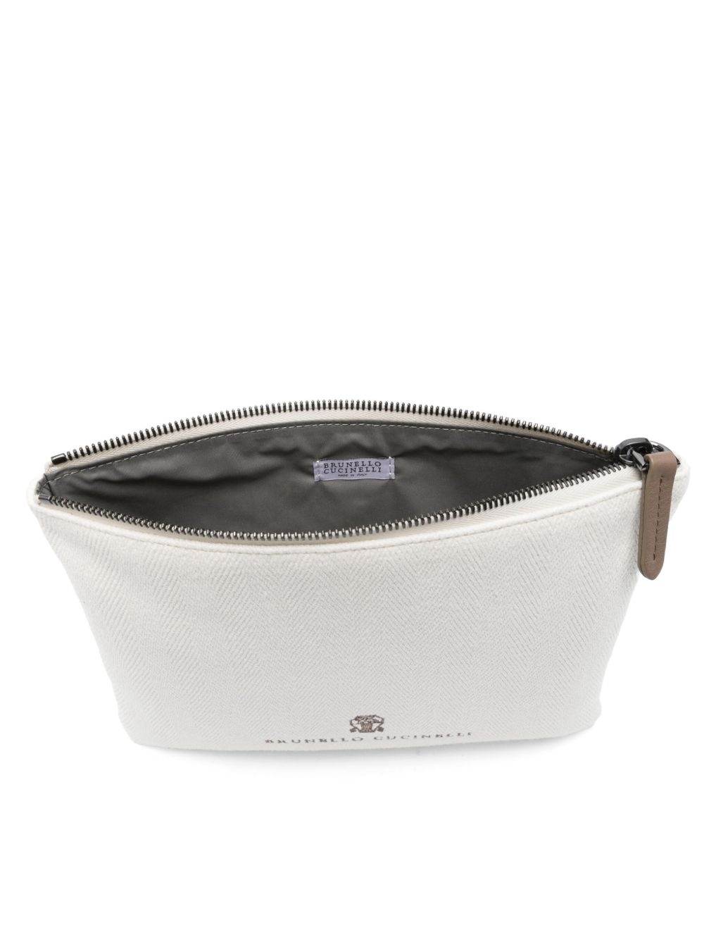 logo-embroidered clutch bag - 5