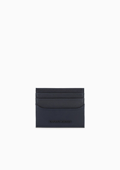 EMPORIO ARMANI ASV regenerated Saffiano and recycled nylon card holder outlook