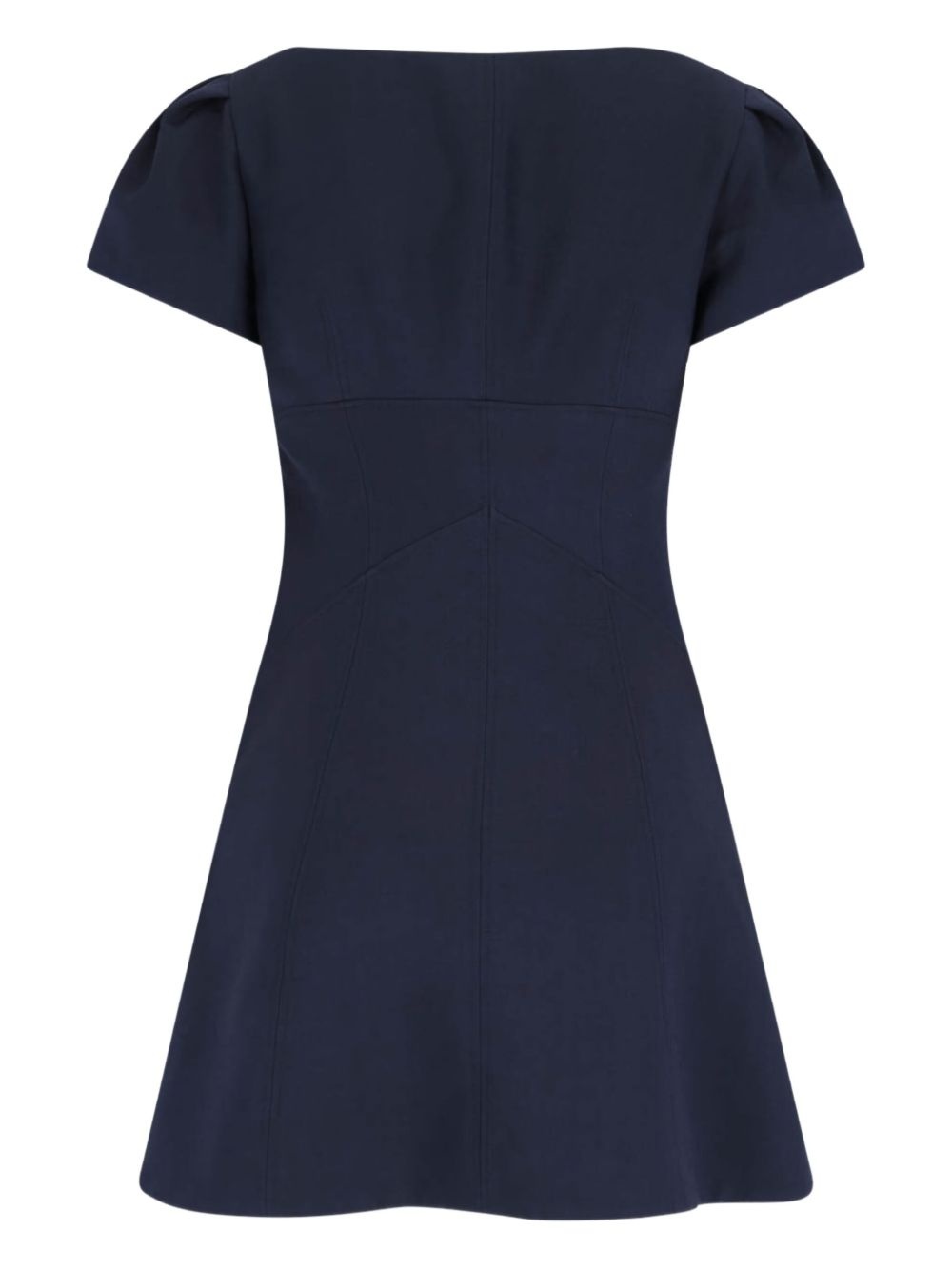 gathered-sleeves mini day dress - 2