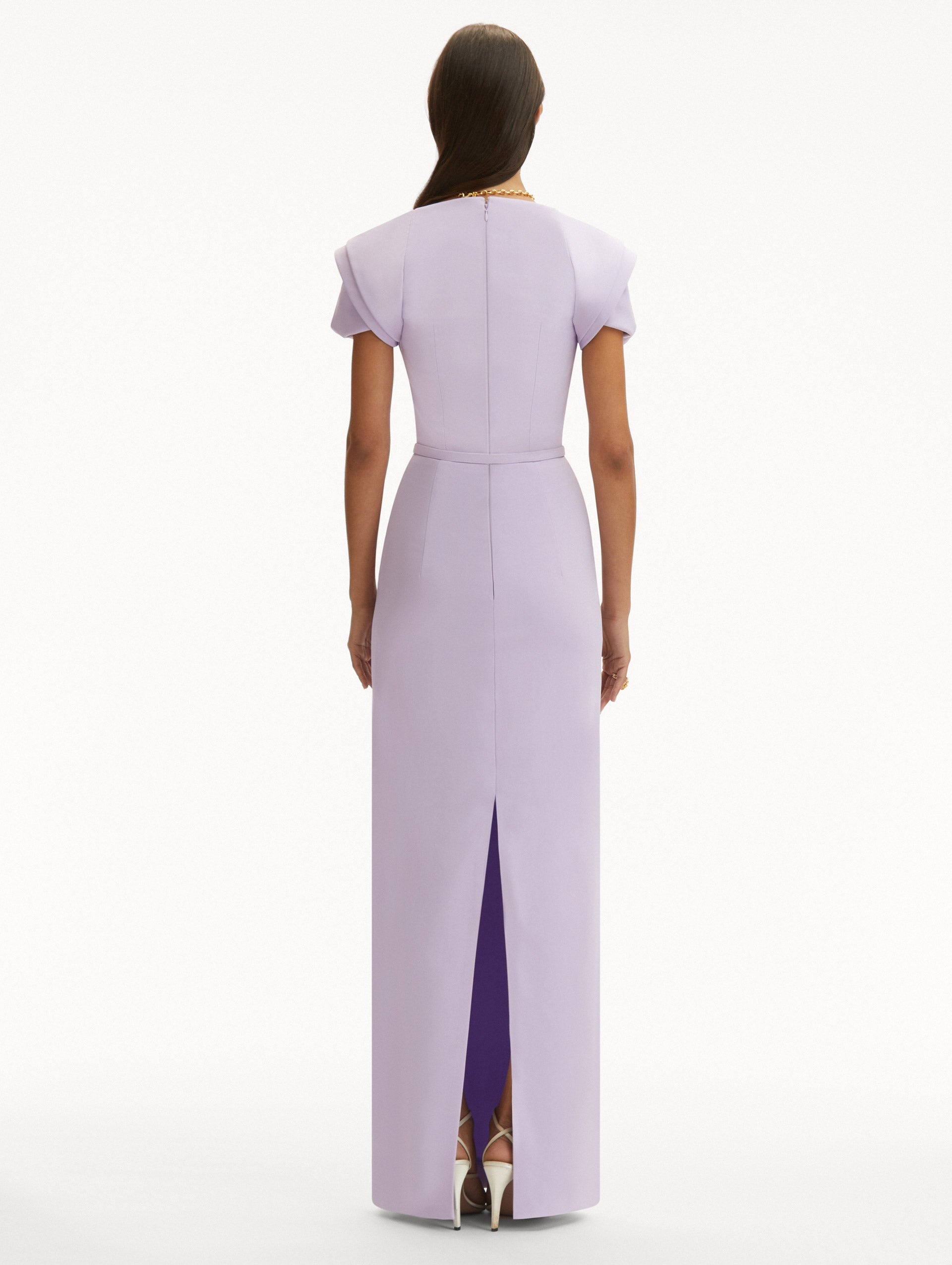 ROSETTE SLEEVE COLUMN GOWN - 3