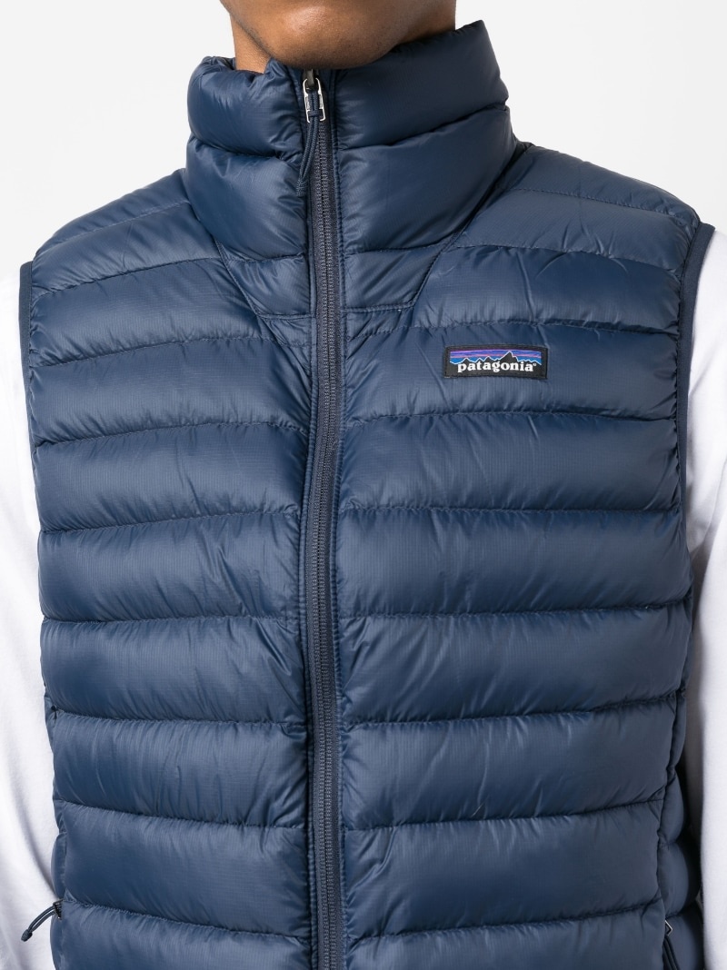logo-patch feather-down gilet - 5