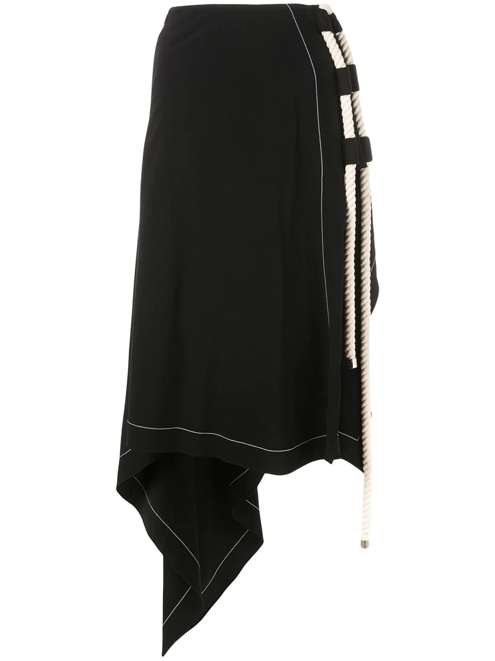 interlacing rope asymmetrical wrap skirt - 1