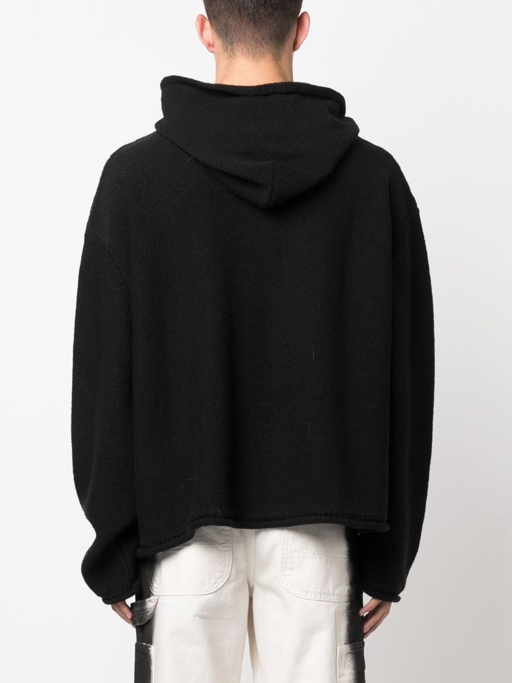 number-motif knitted hoodie - 4
