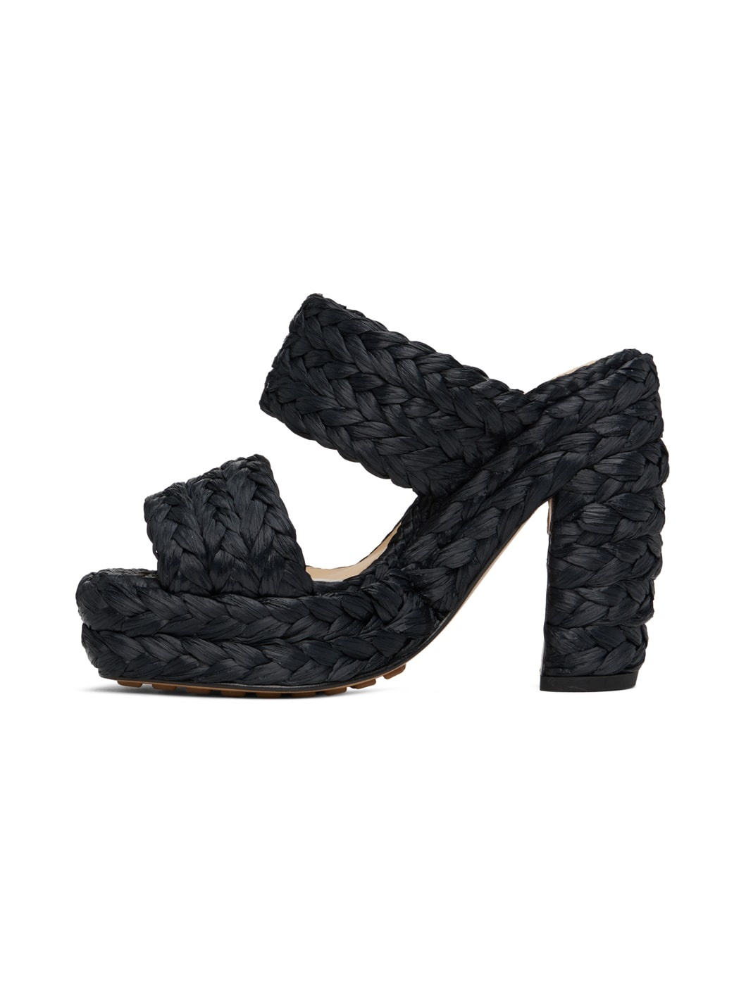 Black Trinity Weave Heeled Sandals - 3