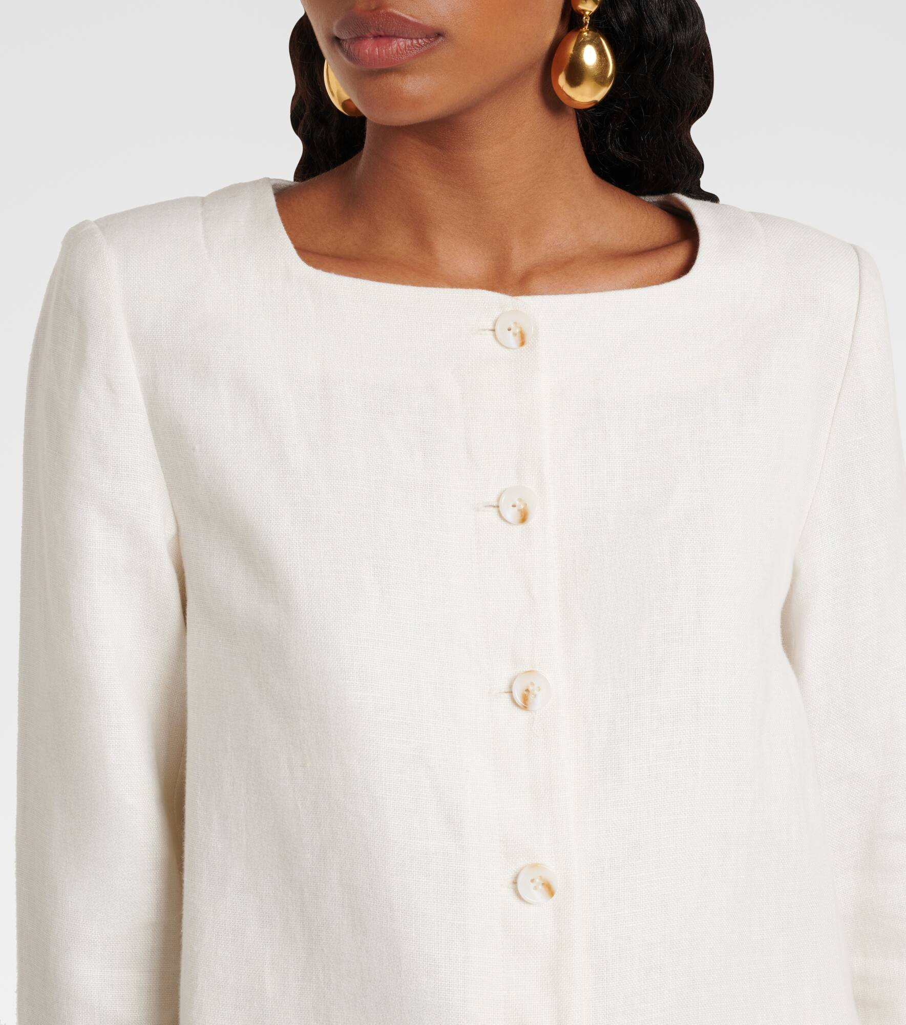 Emma cropped linen jacket - 4