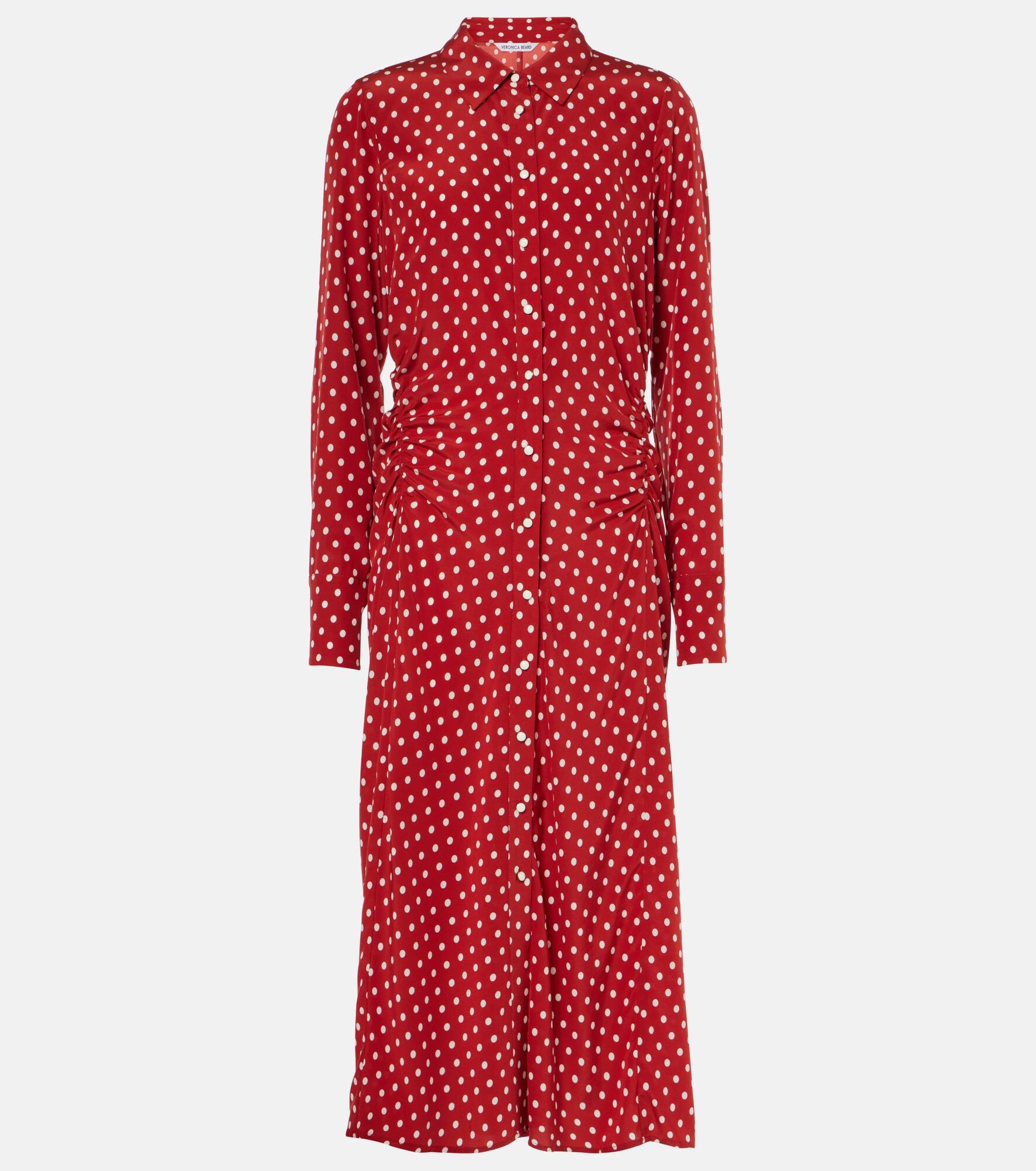 Lex polka-dot silk-blend midi dress - 1