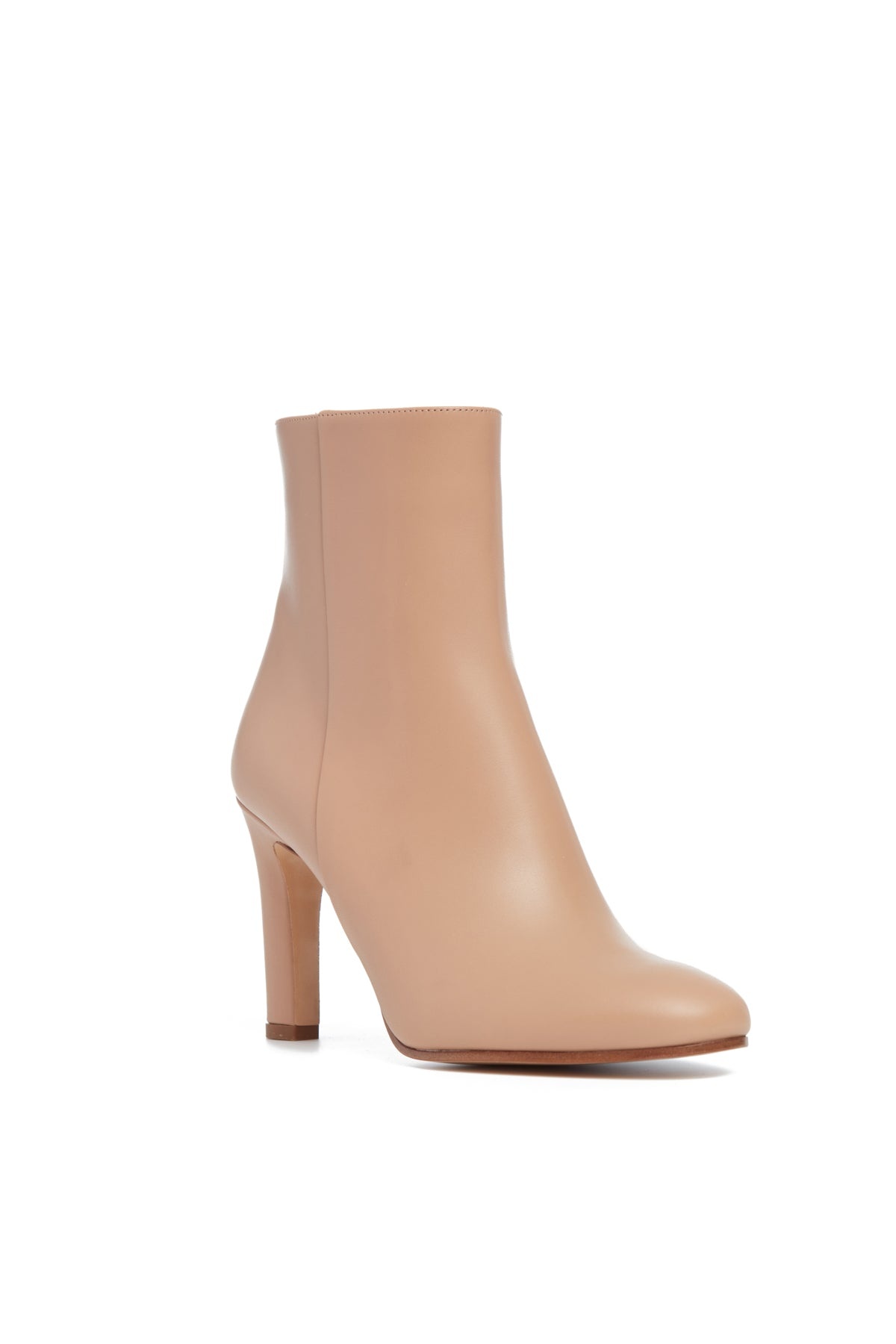 Lila Block Heel Ankle Boot in Dark Camel Leather - 2