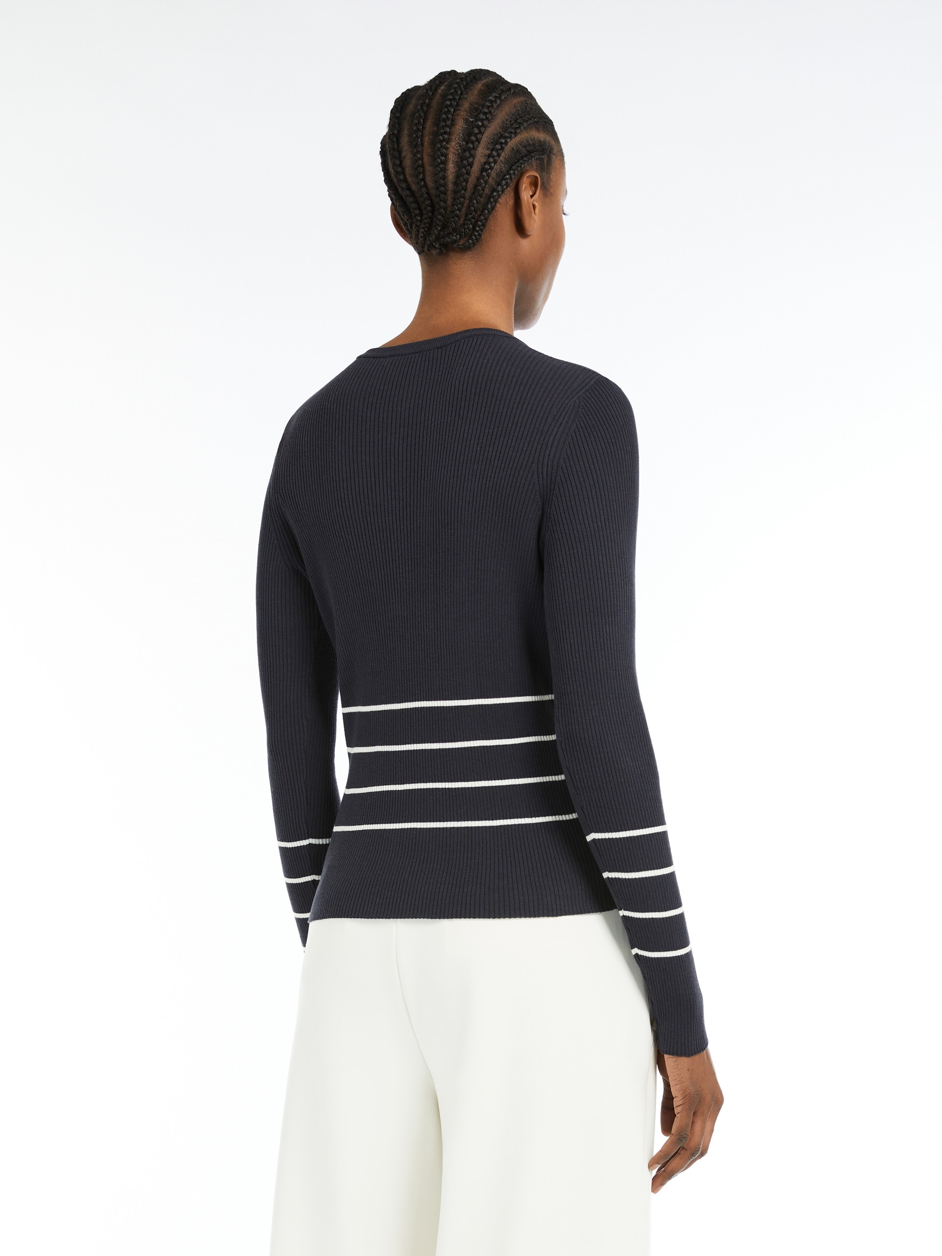 SIBARI Slim-fit cotton and silk sweater - 4