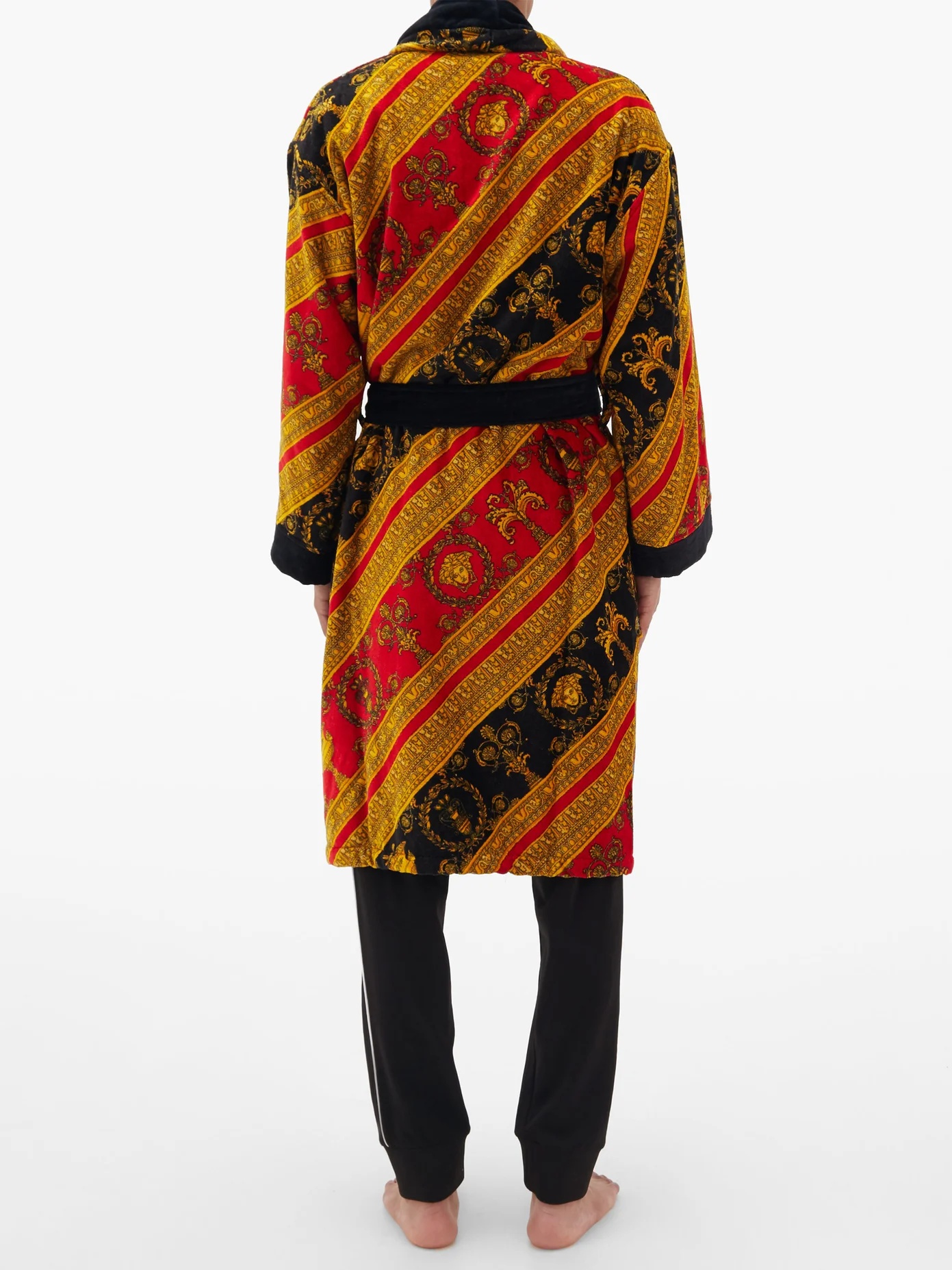 Baroque-print cotton bathrobe - 5