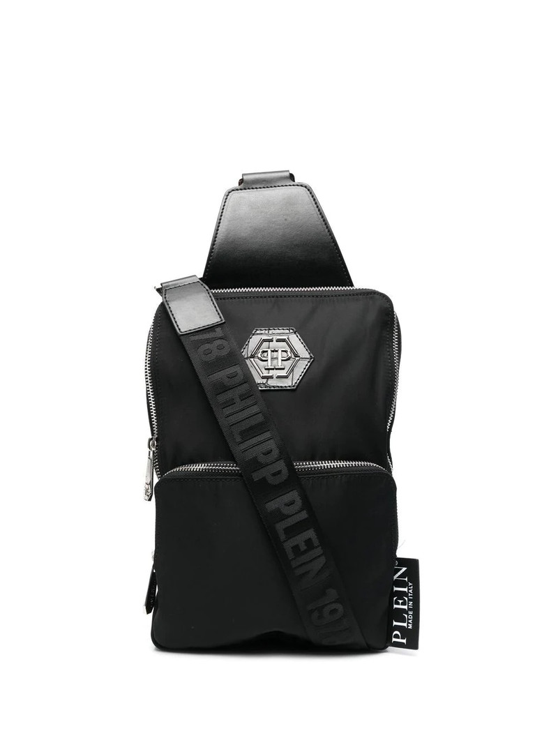 Hexagon logo plaque shoulder bag 1