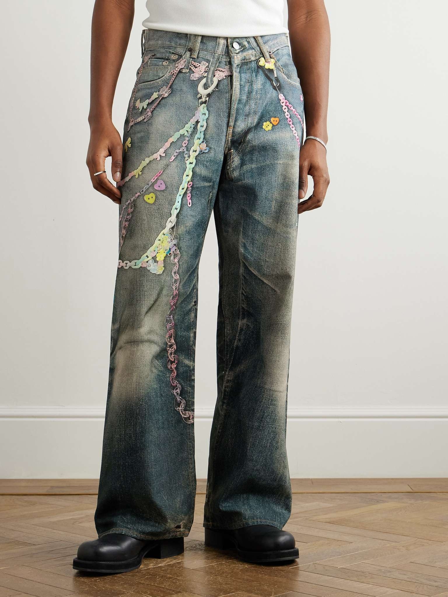 Wide-Leg Printed Jeans - 3