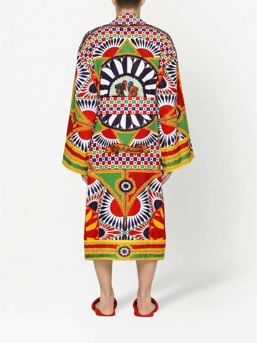 graphic-print long sleeve bathrobe - 5