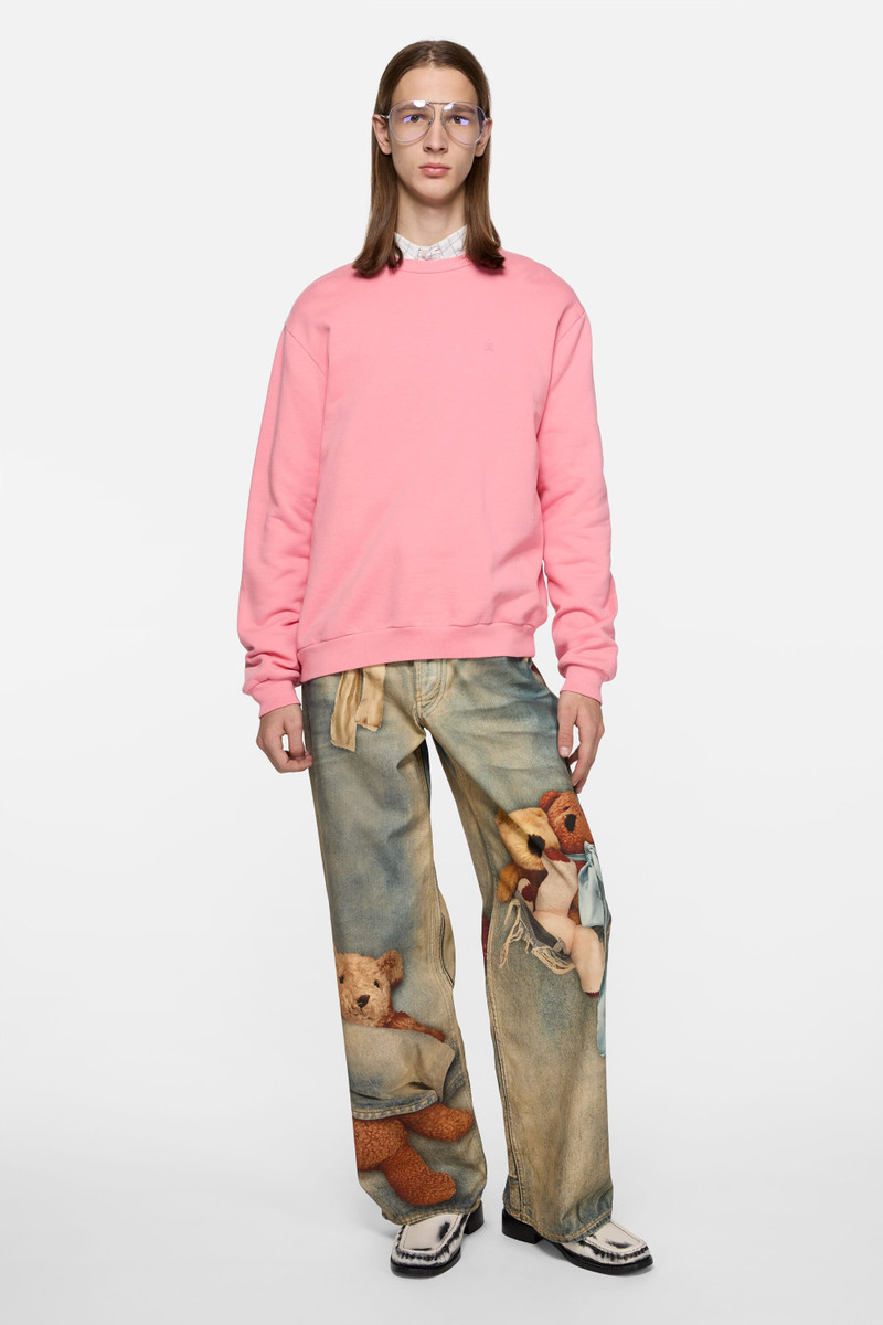Acne Studios Crew neck fleece sweater - Tango pink outlook