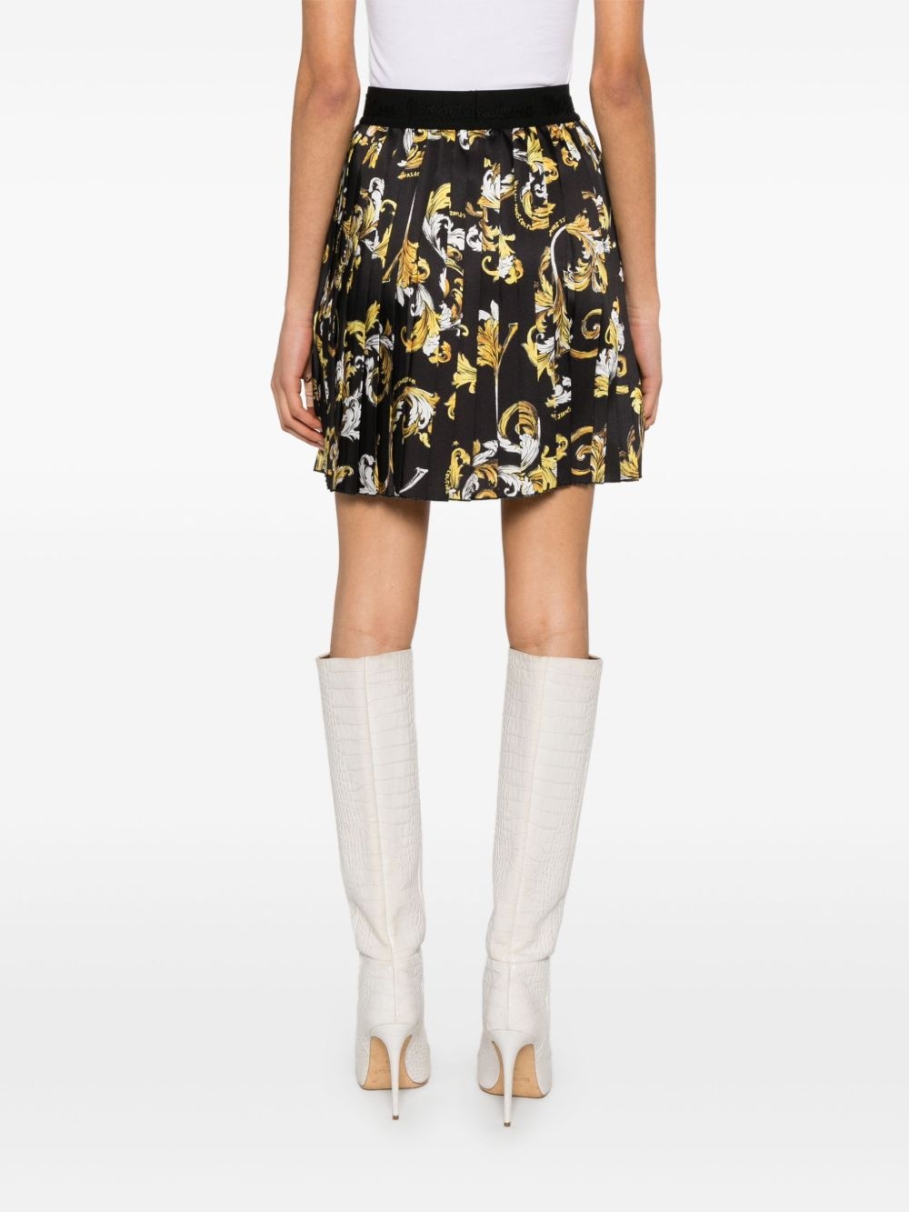 Barocco-print mini skirt - 4