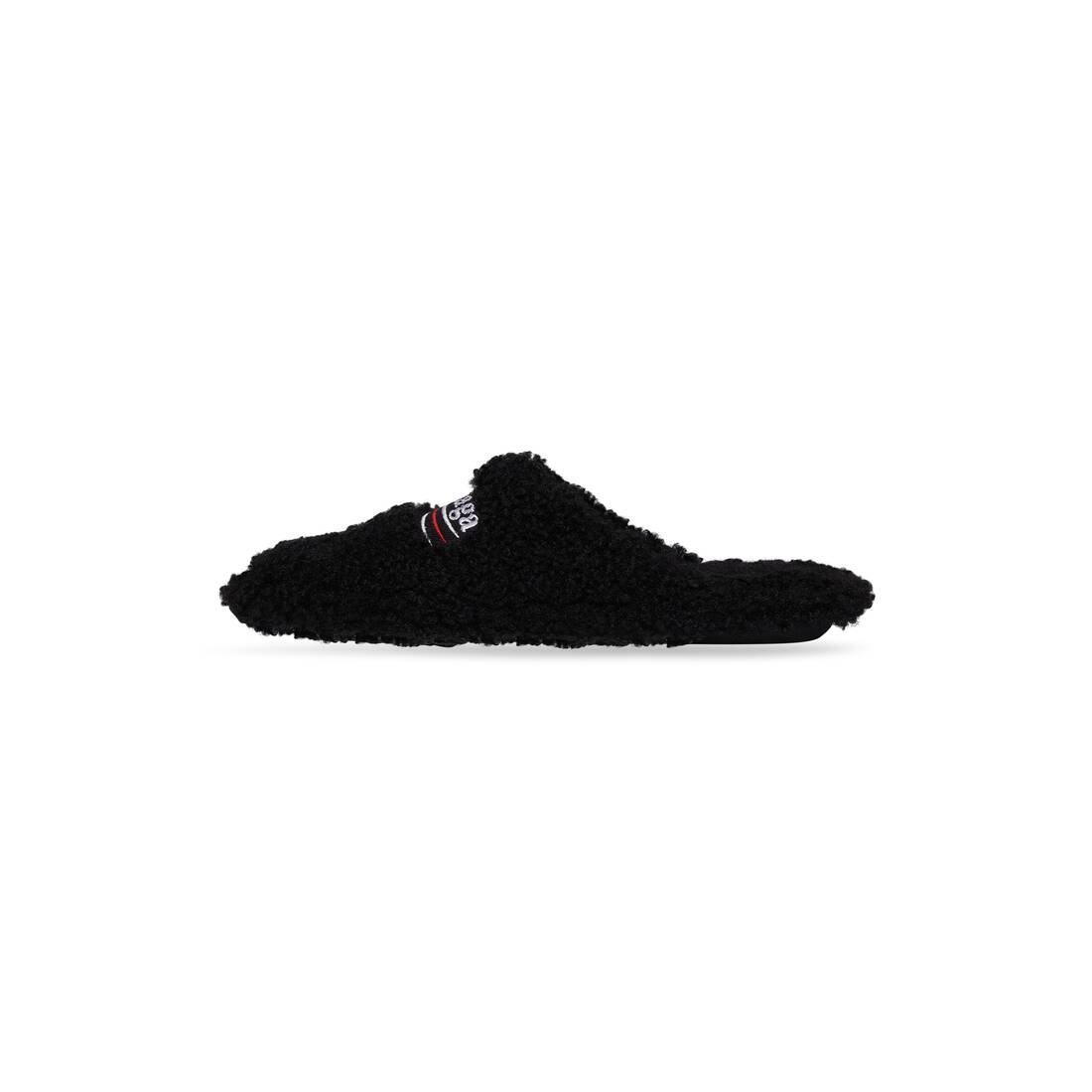 Men's Furry Mule in Black - 4
