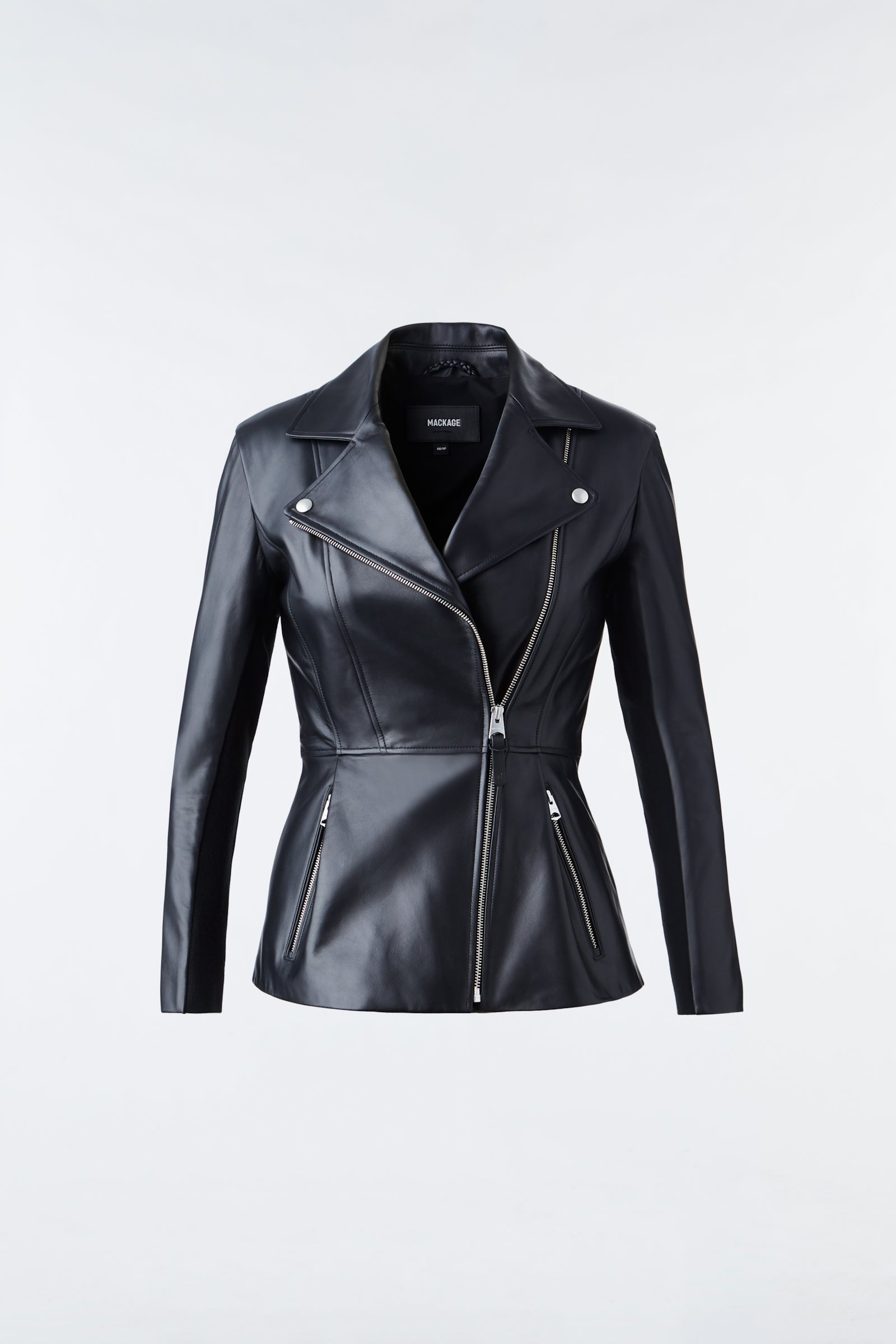 Leather Biker Jacket W/ Peplum