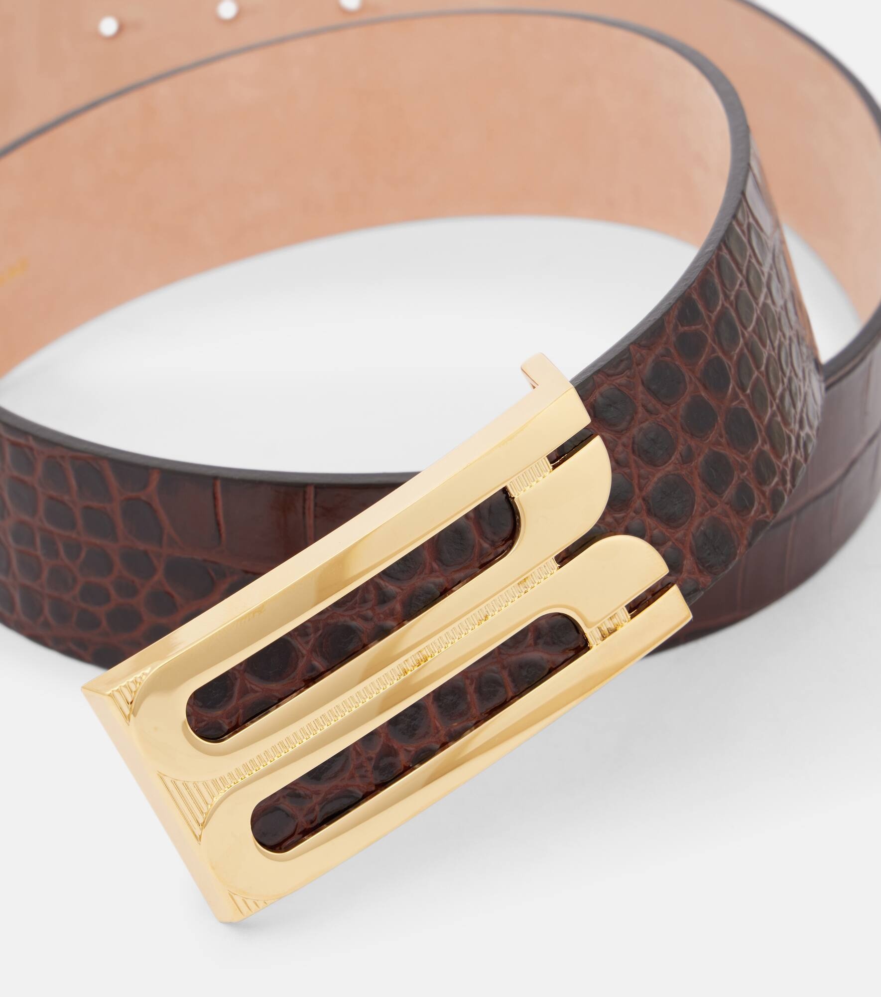 Jumbo Frame croc-effect leather belt - 3
