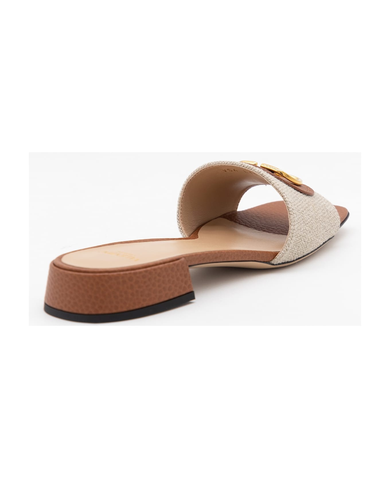 Beige Leather Flats - 2