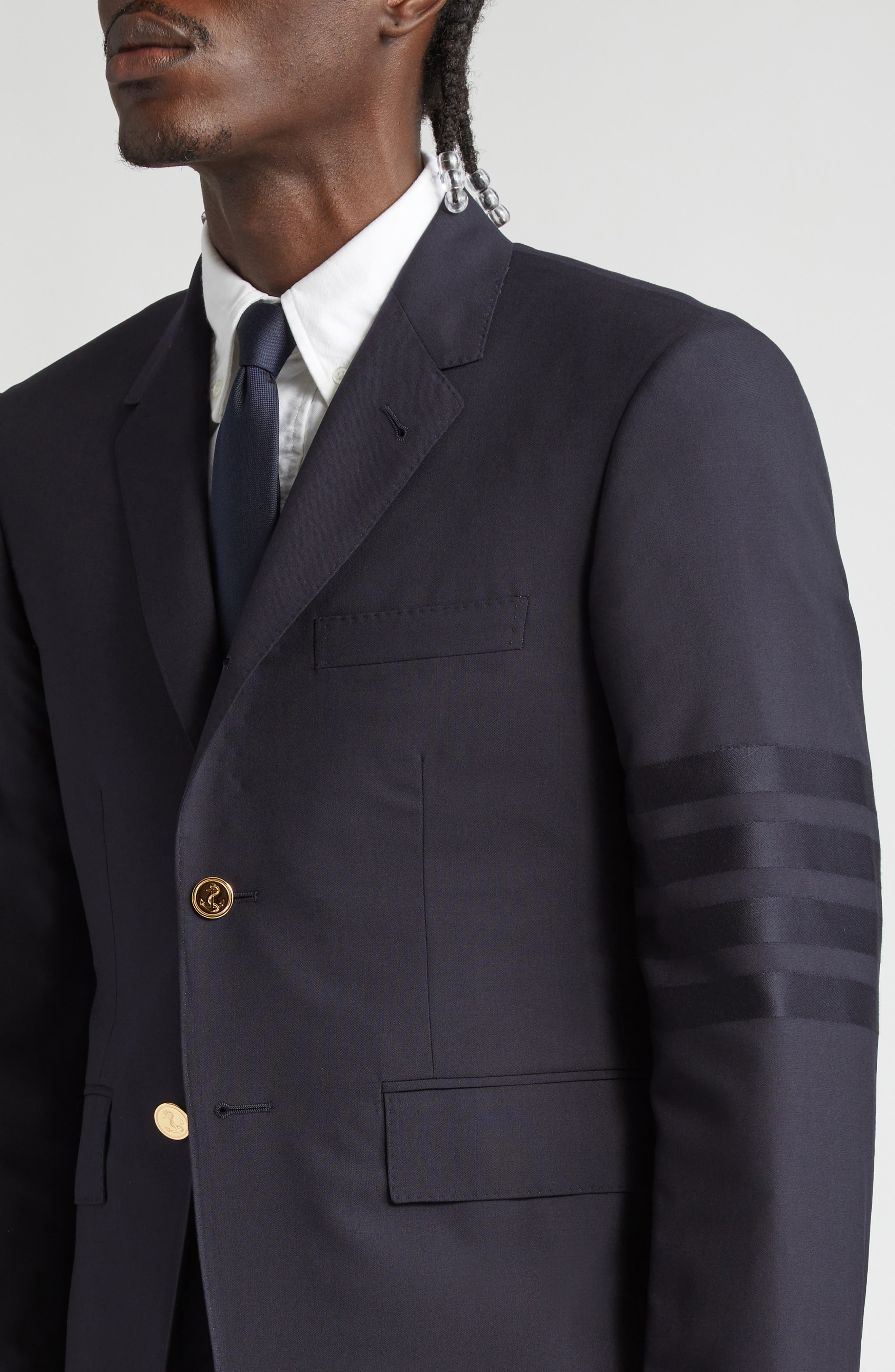 4 Bar Mélange Wool Sport Coat - 5