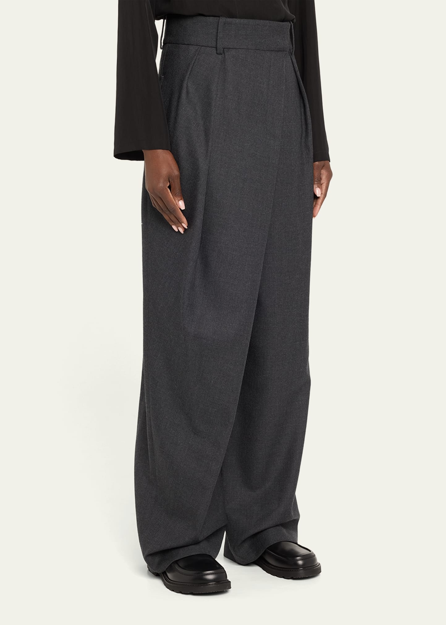 Wool-Blend Wrap Trousers - 4