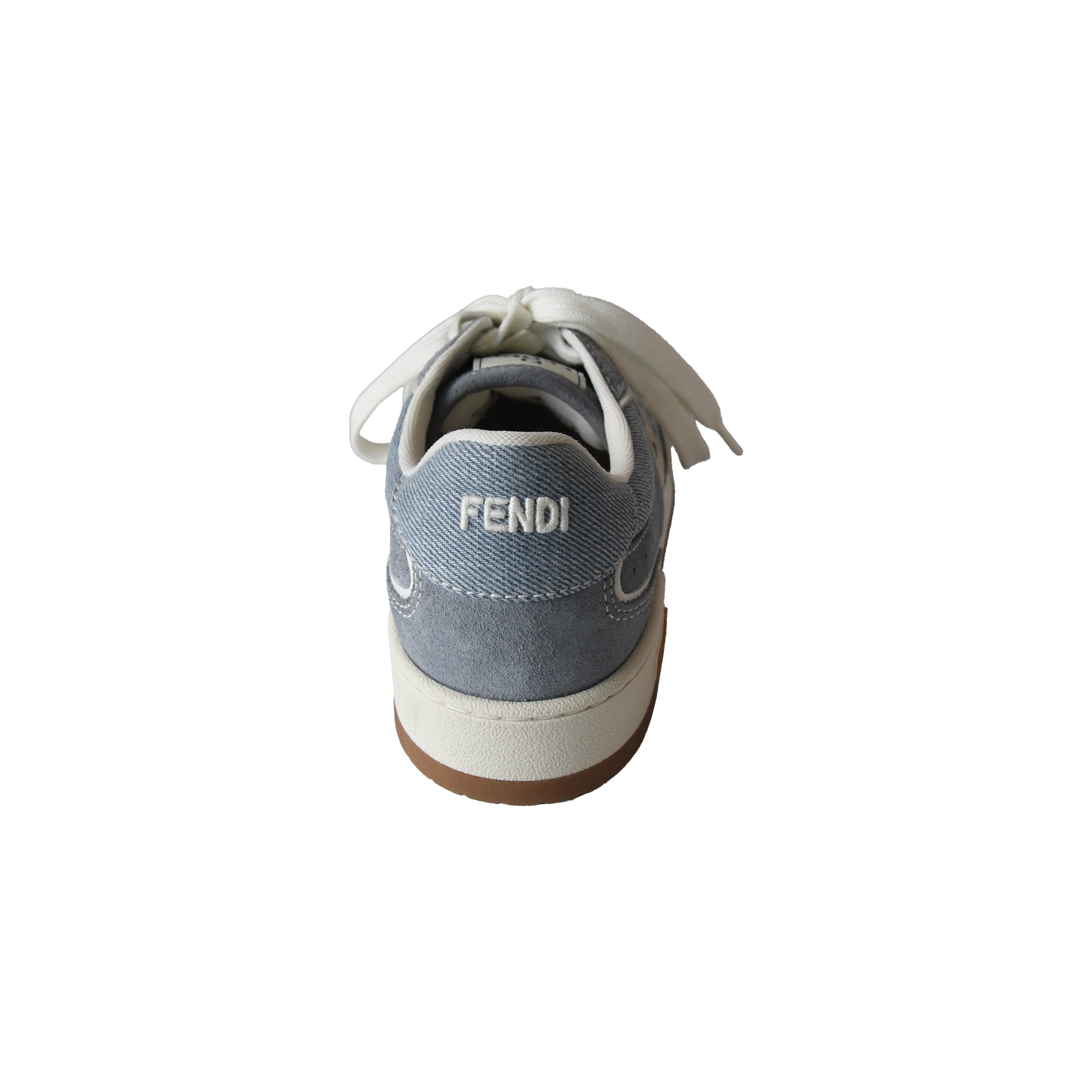 Fendi Match Denim Fabric Low Top Sneakers Grey - 4