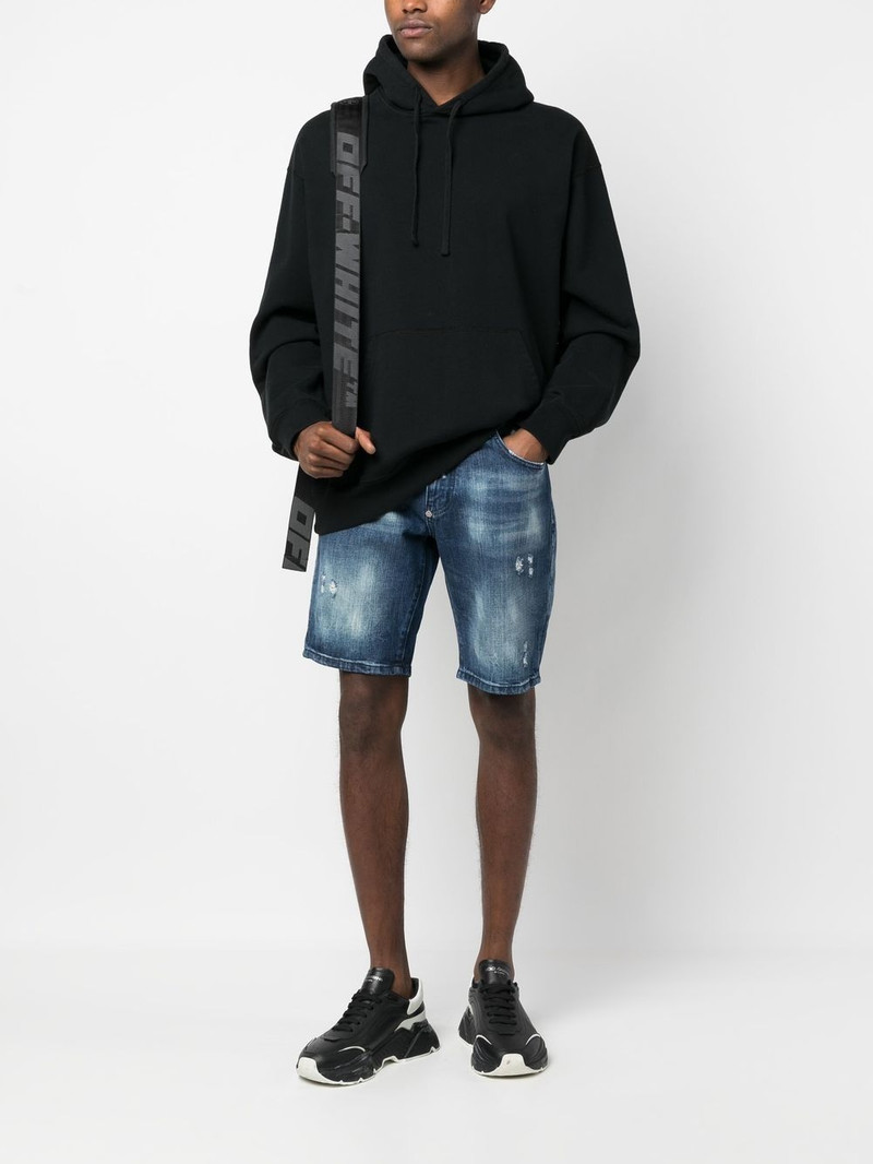 PHILIPP PLEIN distressed-effect denim shorts outlook