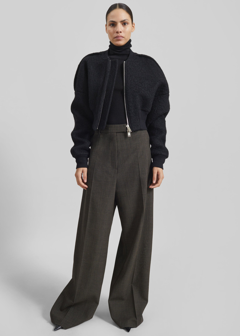 Dimaro Wool Cropped Bomber Jacket - Black 6
