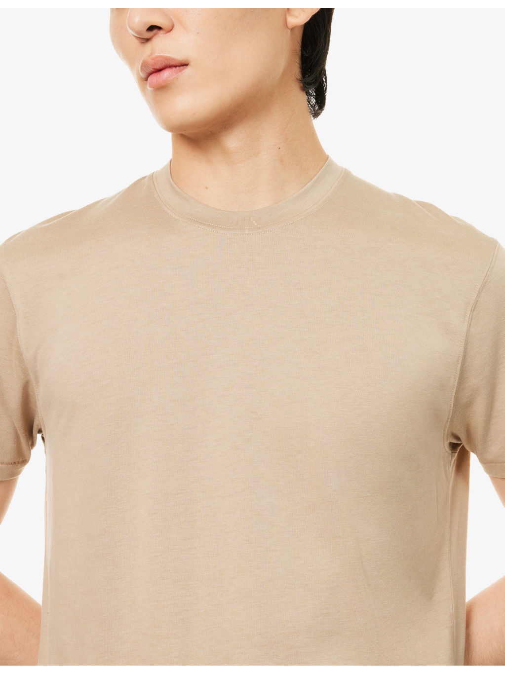 Embroidered-Logo Short-Sleeved Woven-Blend T-Shirt - 5